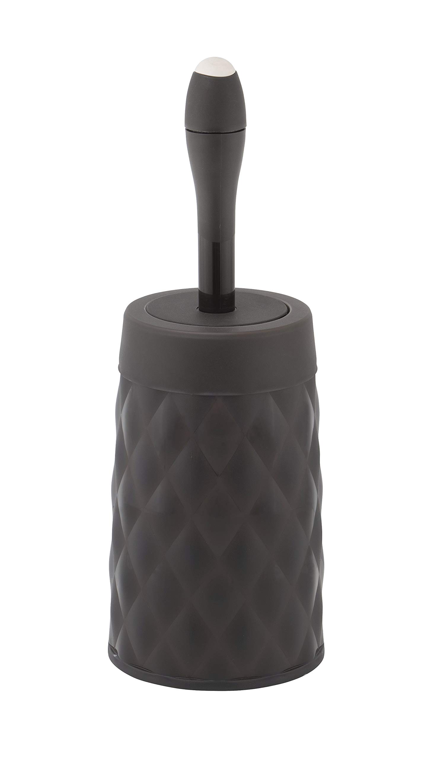 Premium Diamond Design Round Toilet Brush with Soap Dispenser & Holder - Decorative Brown Crystal Luxe Bathroom Cleaning Tool for Modern Homes, Hotels & Restrooms