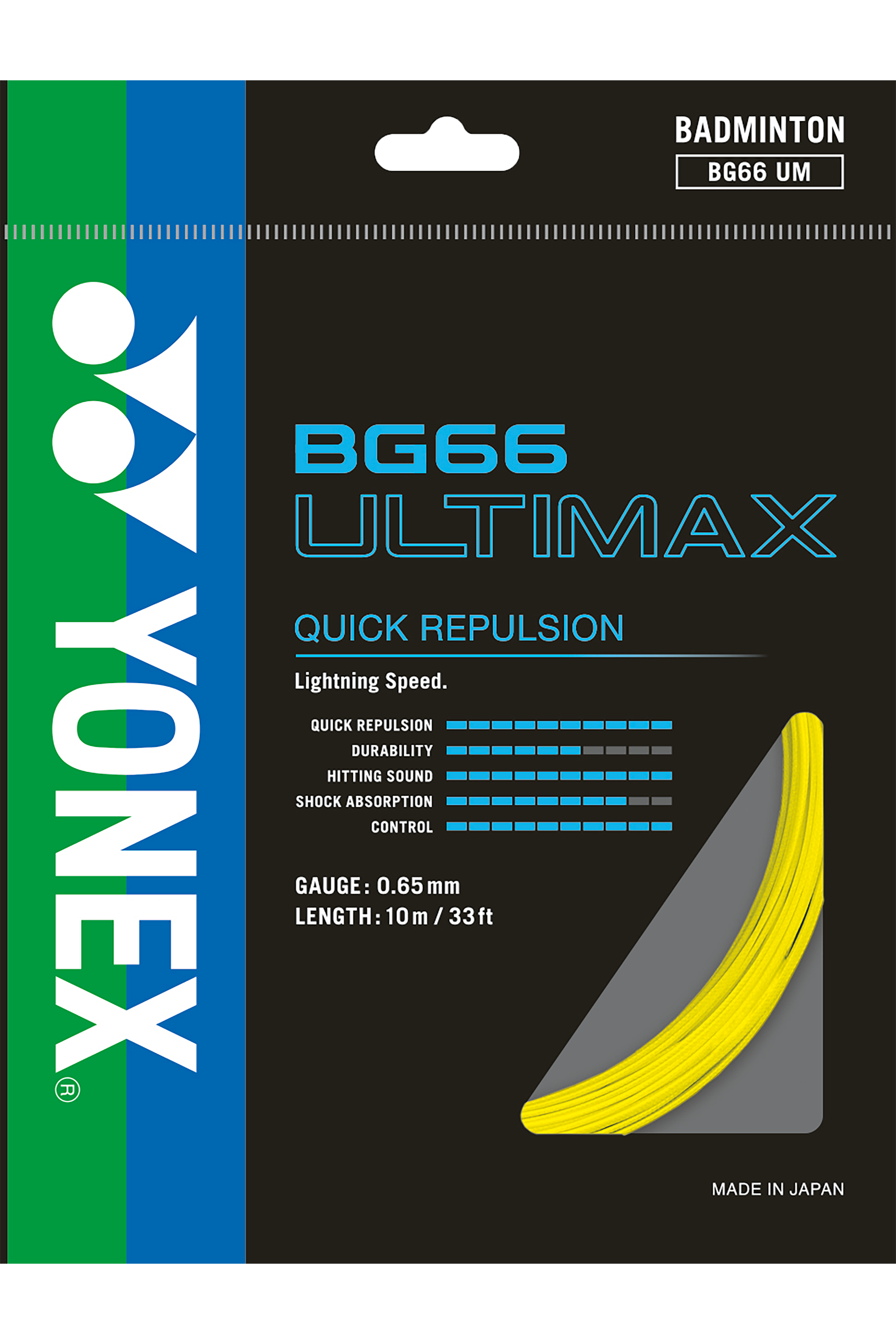 Yonex BG 66 Ultimax Badminton String - High Performance Synthetic Gut for Tournament Play & Professional Training