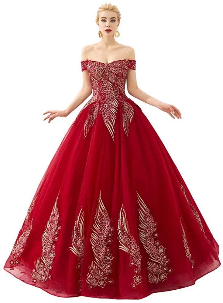 Elegant Off Shoulder Embroidery Quinceanera Dress for Women - Applique Sweet 16 Ball Gown | Perfect for Quinceañera, Prom, Wedding & Special Occasions