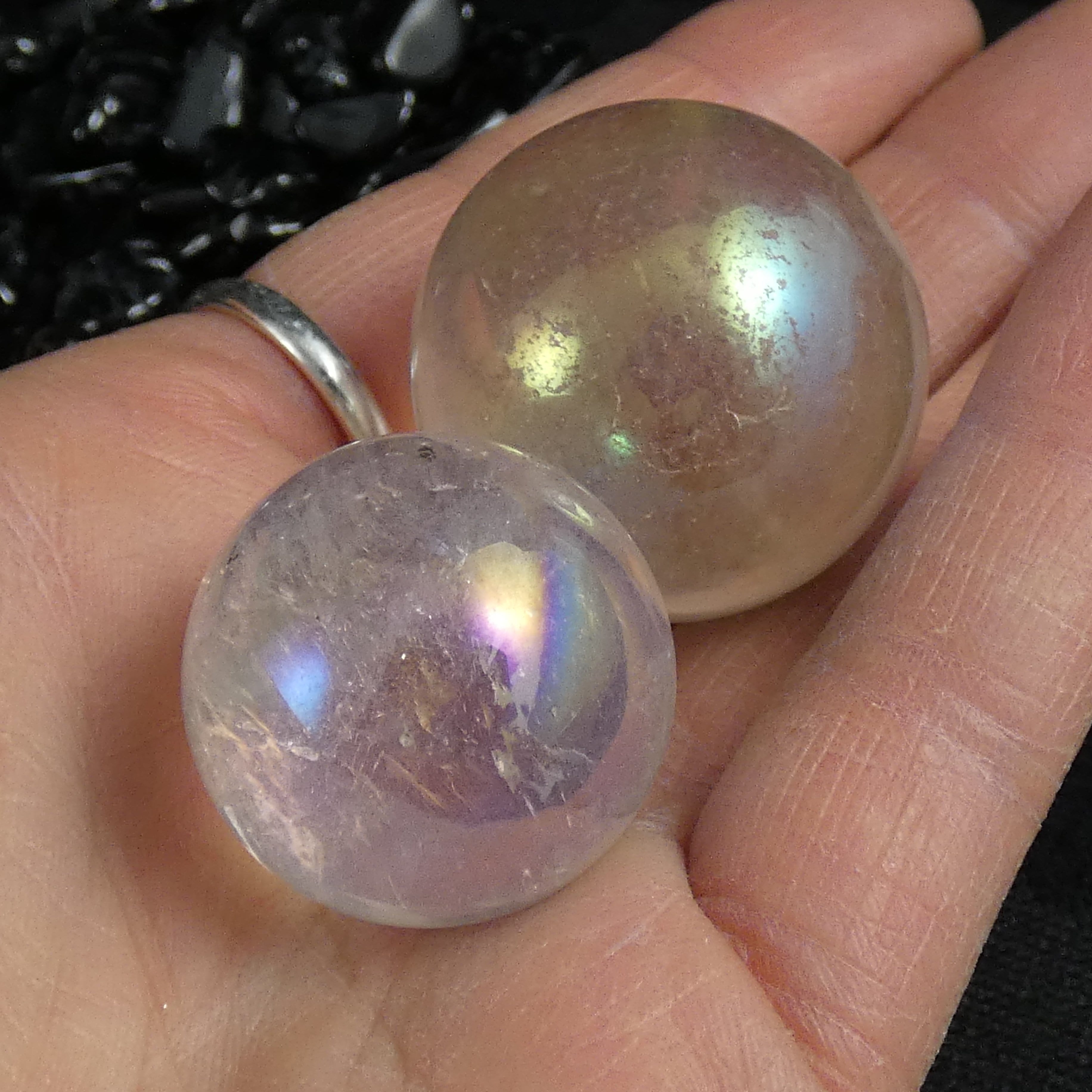 Angel Aura Quartz Sphere - Healing Crystal Ball for Meditation, Reiki, Chakra Balancing & Energy Work - Perfect for Home Decor, Spiritual Gifts & Yoga Space