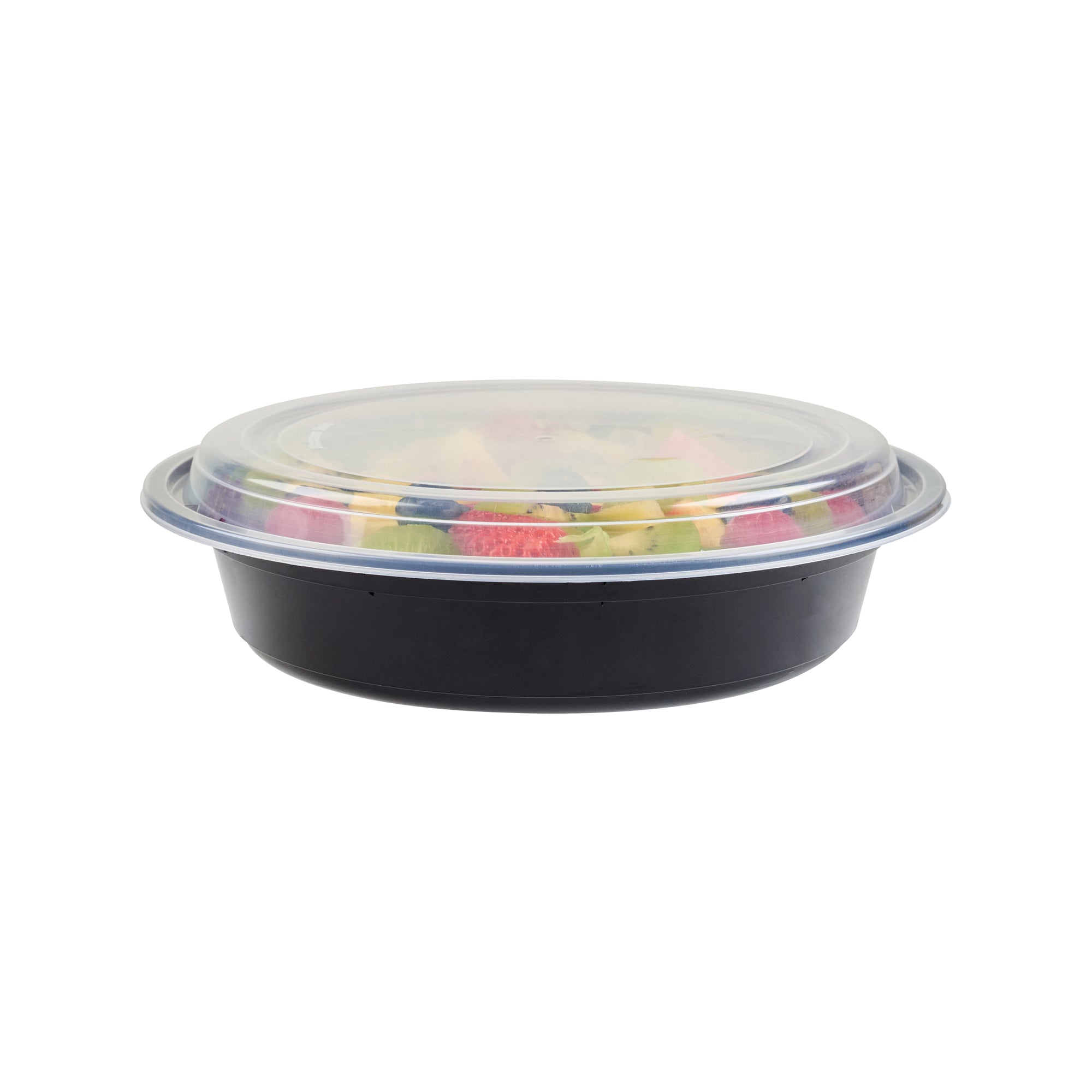 48 oz Black Plastic Food Storage Containers with Clear Lids - 50 Pack, 9x9x1.75 Inches, Microwave Safe To-Go Boxes for Meal Prep, Leftovers & Catering
