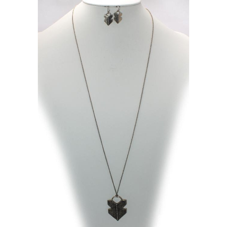 Arrowhead Necklace Set for Women - Stainless Steel Pendant Jewelry with Adjustable Chain - Perfect for Outdoor Adventures, Camping & Boho Style Fashion