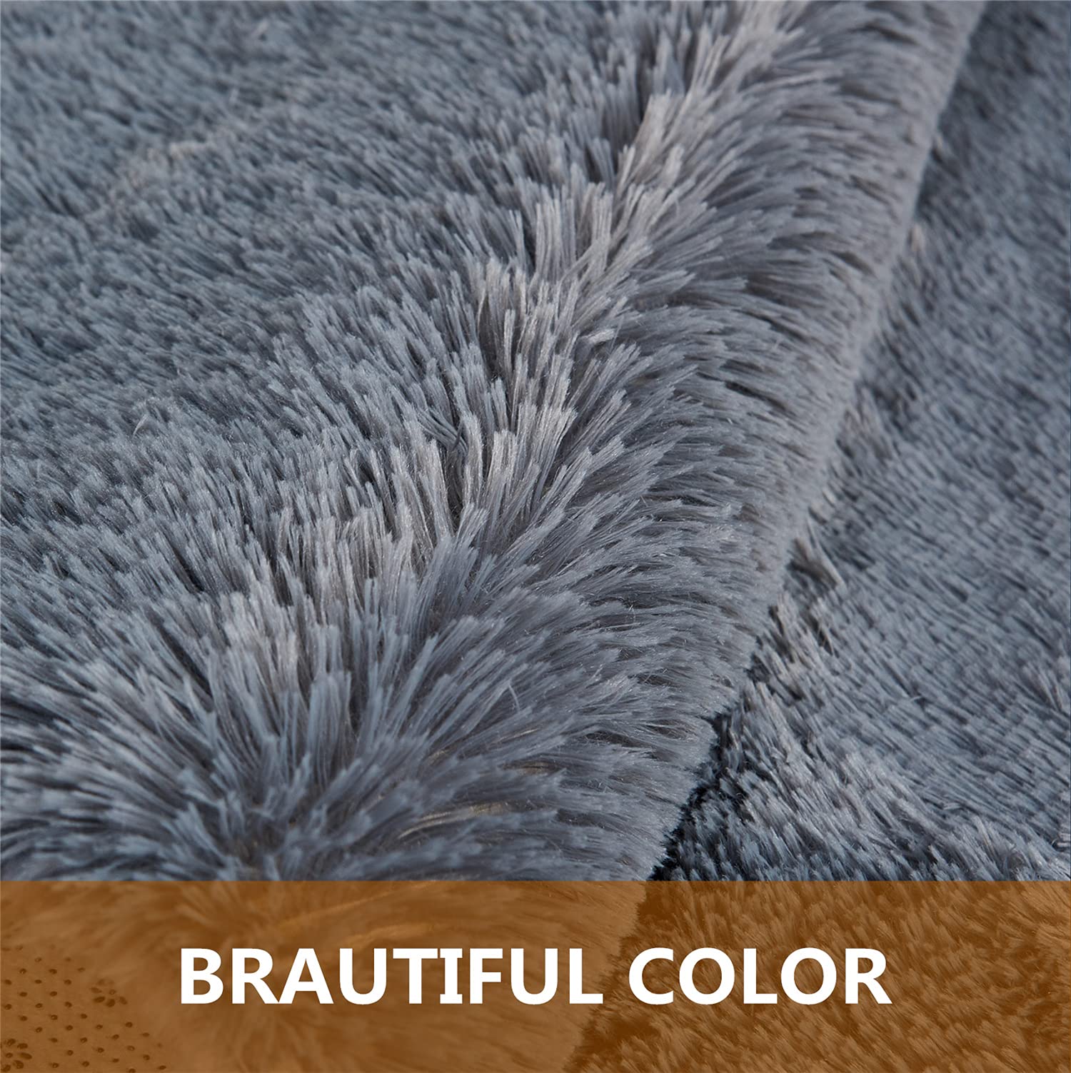 Arbosofe Soft Fluffy Shaggy Area Rugs - 4'x6' Dark Grey Nursery Rug for Living Room, Bedroom & Playroom | Ultra-Plush Kids Room Carpet for Girls & Boys | Perfect for Cozy Home Decor & Play Areas