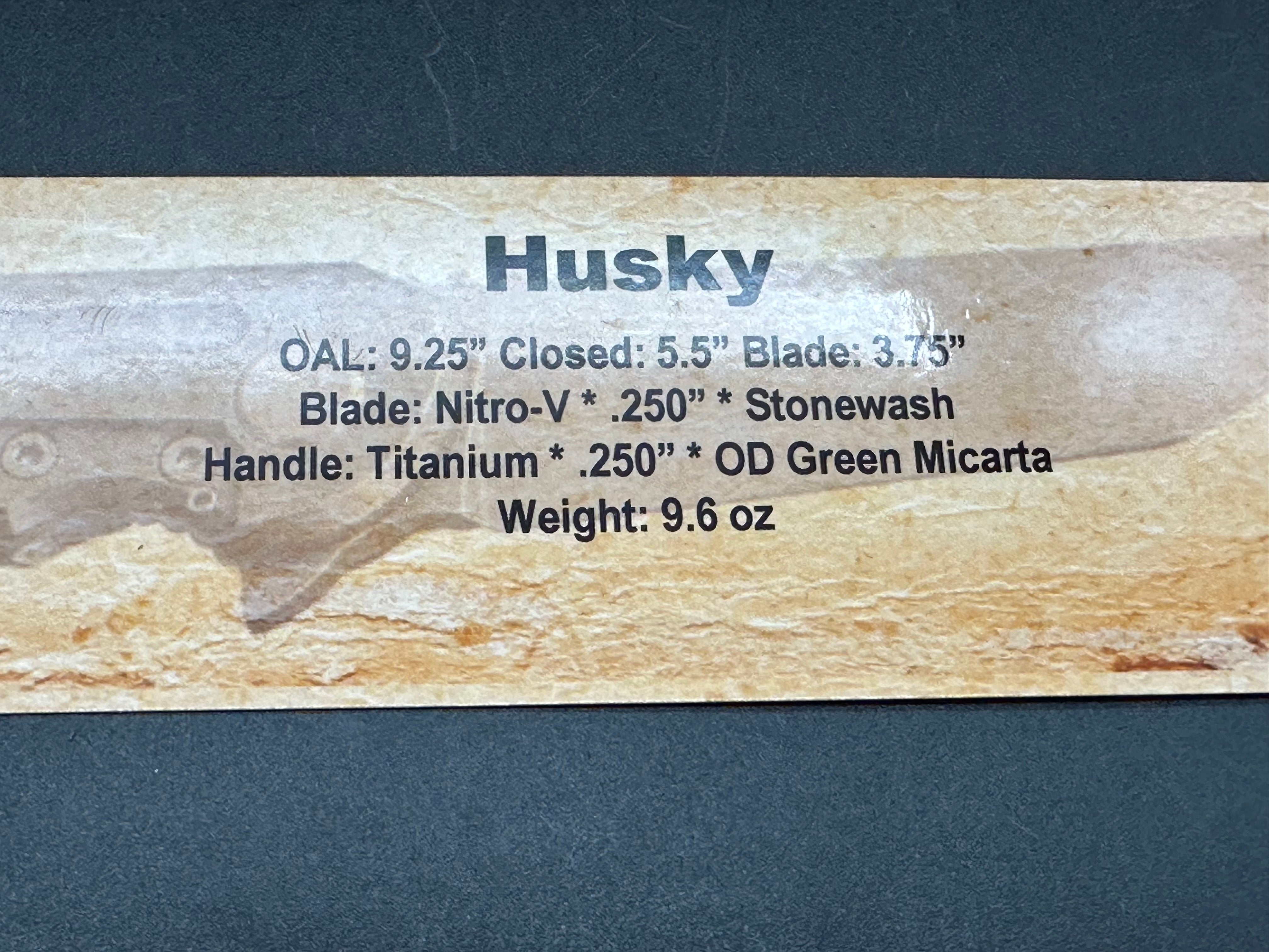 Jake Hoback Husky Folding Knife - Nitro V Stonewash Blade & Titanium Green Micarta Handle - EDC, Outdoor, Camping, Survival Gear
