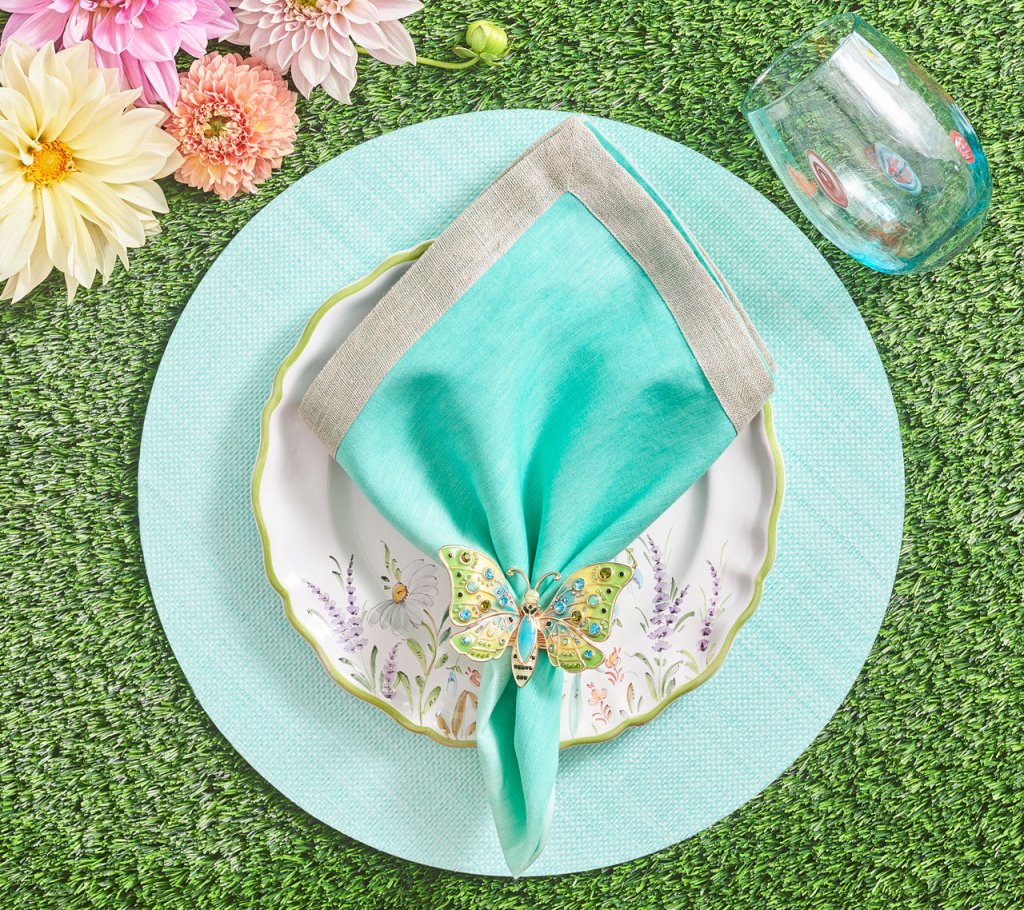 Portofino Waterproof Placemats Set of 4 - Non-Slip Table Mats for Dining, Kitchen, and Outdoor Use - Elegant and Durable Table Setting Accessories