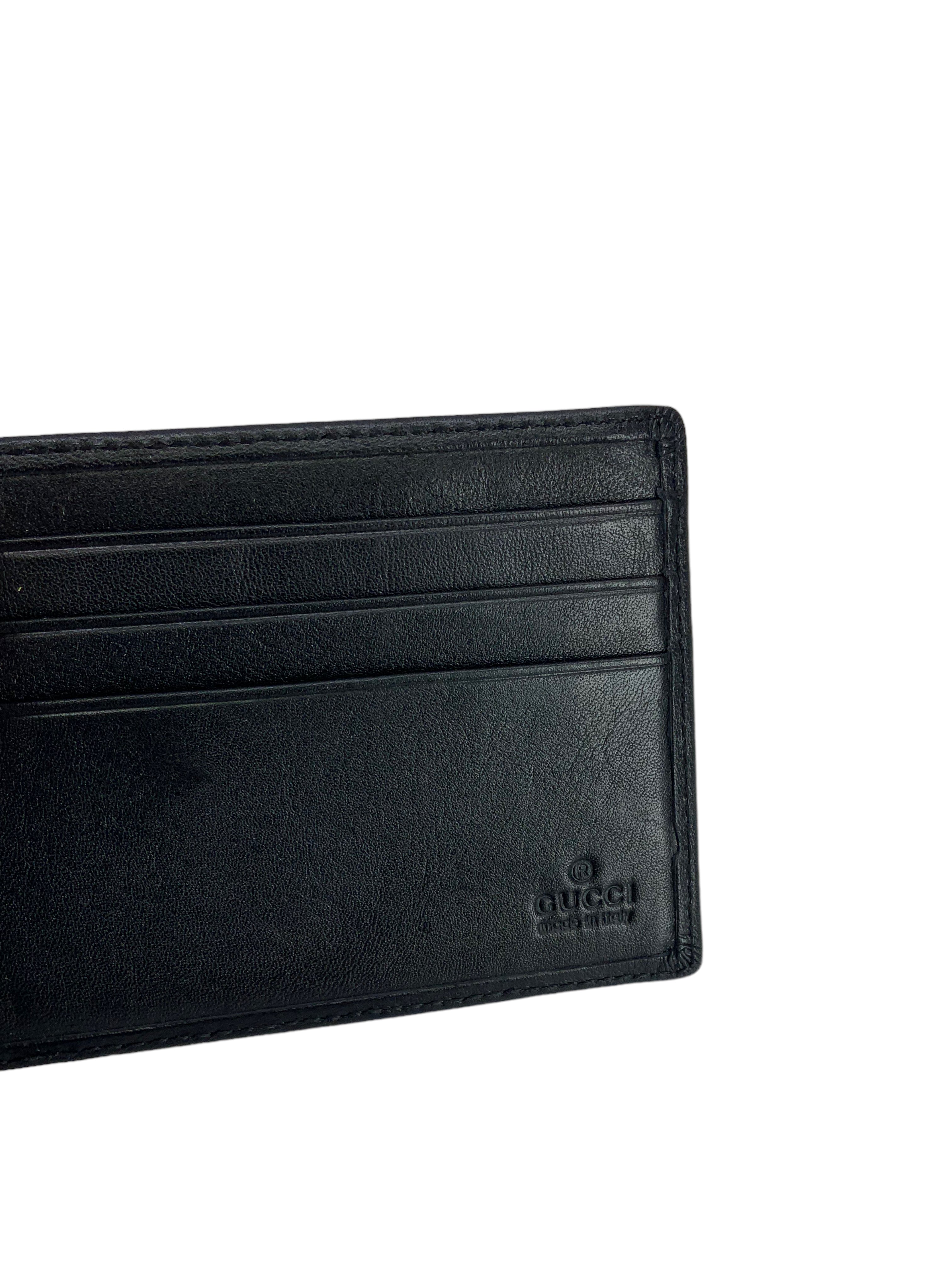 GUCCI GG Monogram Leather Bi-Fold Wallet for Men - Luxury Designer Money Clip Wallet for Everyday Use & Travel