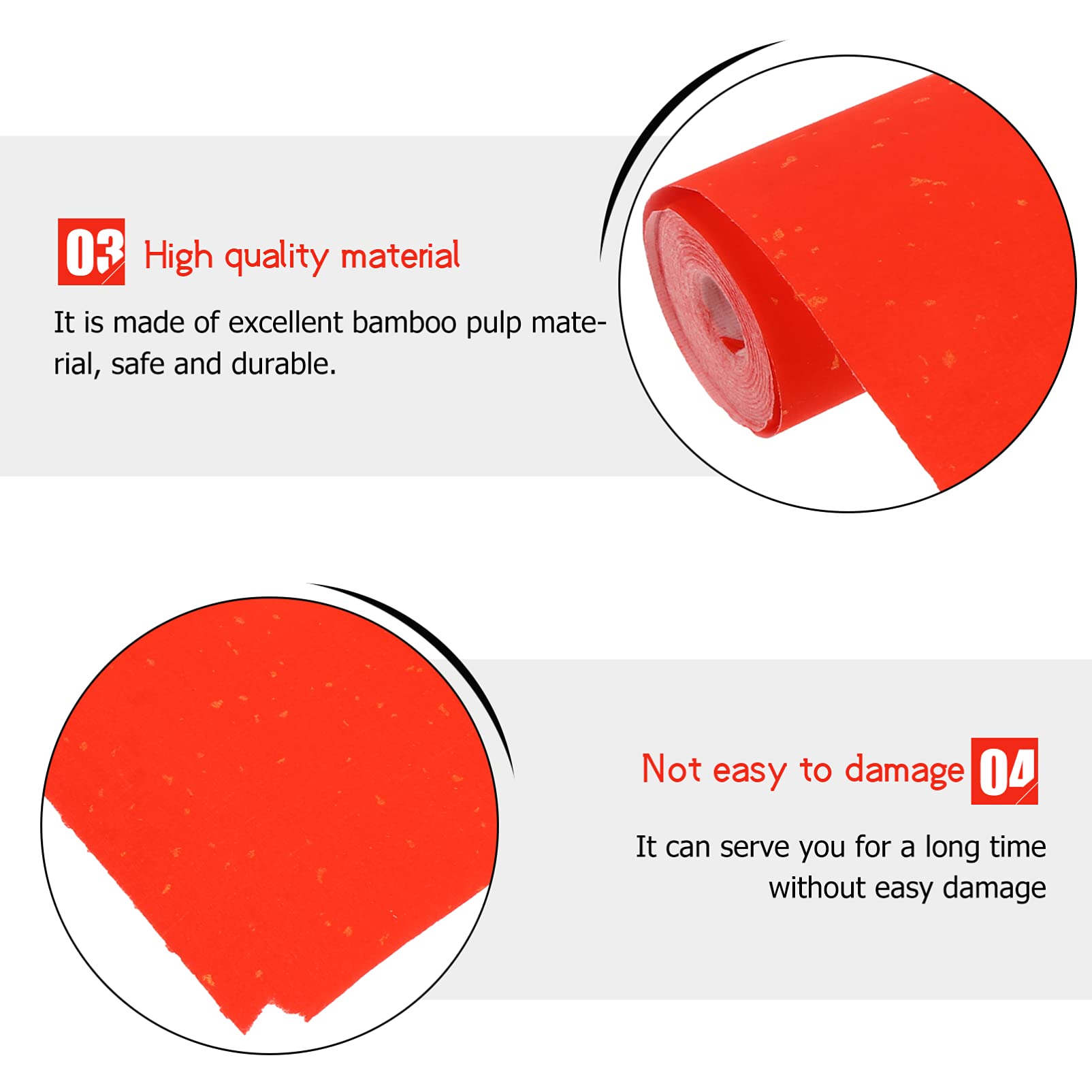 EXCEART Red Xuan Paper Roll - Traditional Chinese Rice Paper for Spring Festival, Calligraphy & Couplets (Chunlian/Duilian) - Perfect for Home Decoration, Cultural Events & Chinese New Year Celebrations