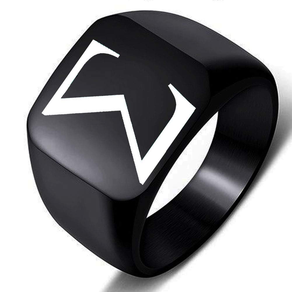 Greek Alphabet Jewelry - Black Sigma Symbol Stainless Steel Ring for Men & Women | Perfect for Gifts, Graduation, Sorority & Fraternity Events