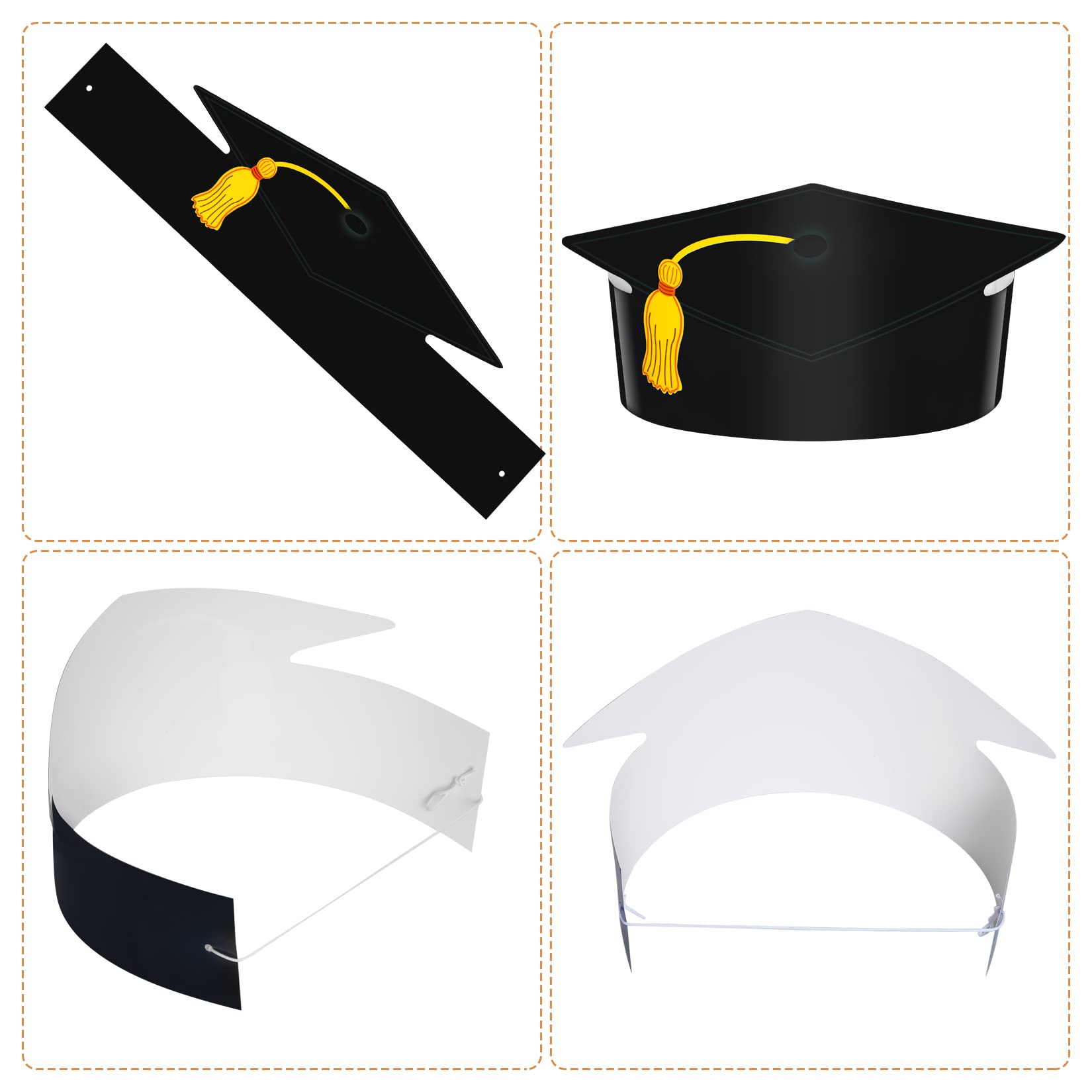 Yolyoo 40 Pcs Graduation Crowns - Adjustable Paper Graduation Hats & Headbands for Graduation Ceremony Decorations | Perfect for Students, Teachers & Graduation Party Decor