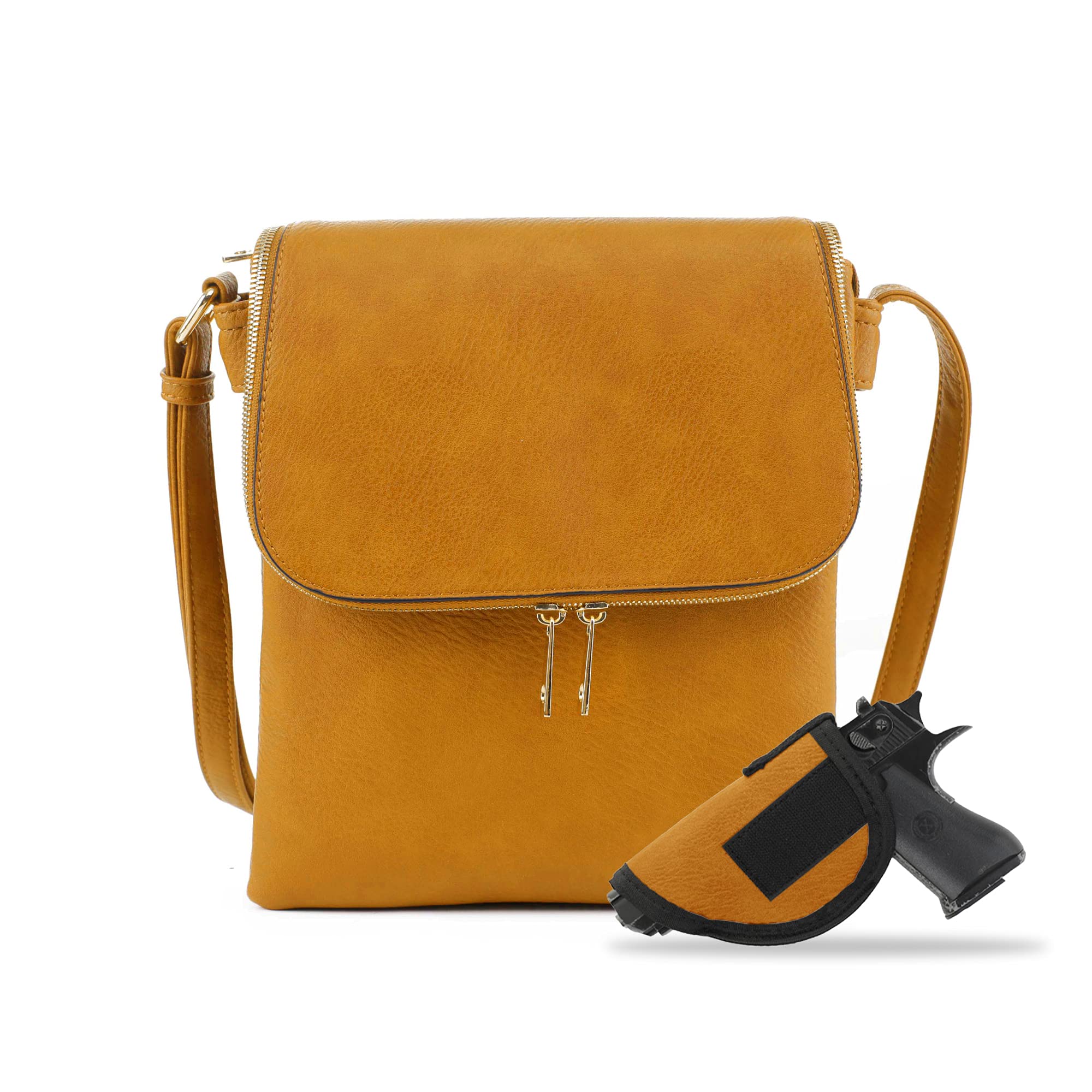 JESSIE & JAMES Cheyanne Concealed Carry Crossbody Purse with Lock & Key - Secure Anti-Theft Bag for Women's Everyday Use, Travel & Shopping