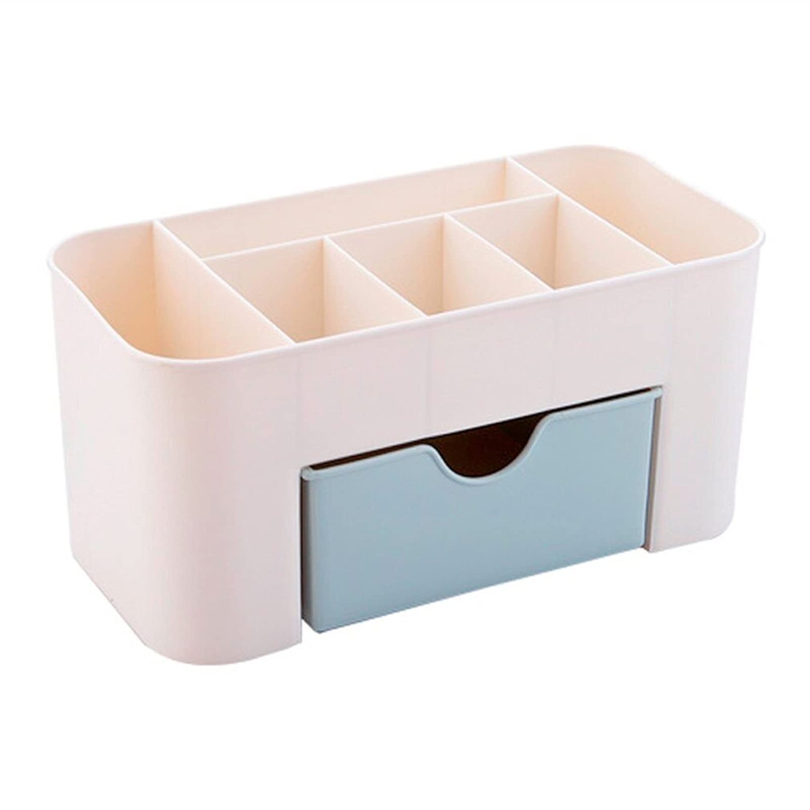 Pink Plastic Makeup Organizer Box - Cosmetic Storage Case for Desk & Drawer | Multifunctional Beauty Accessory Organizer | Durable & Stylish | Perfect for Vanity, Office, and Travel Use