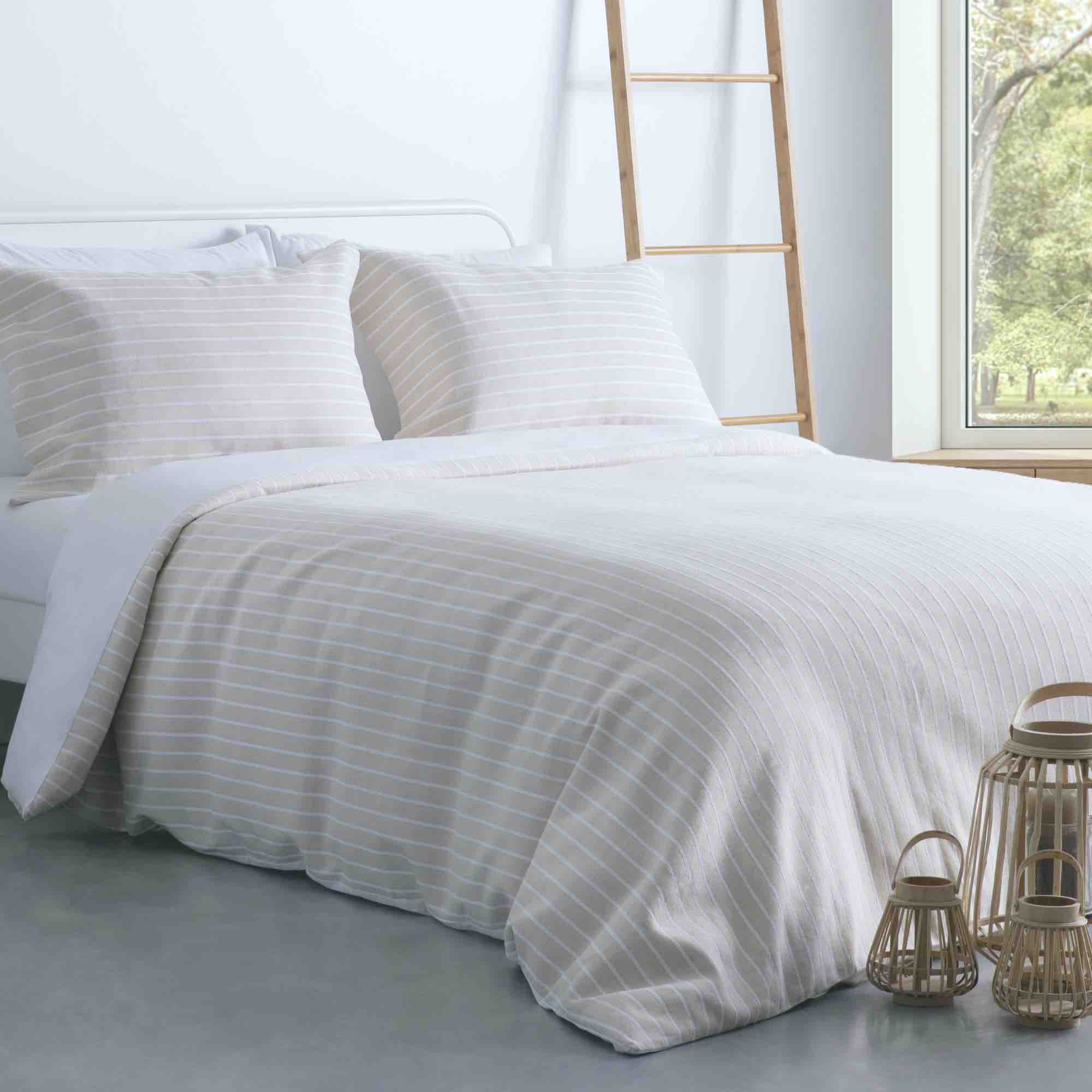 Stripes Jacquard Duvet Cover Set - Soft Linen Bedding Set for Queen/King Size - Breathable & Comfortable for All Seasons - Perfect for Modern Bedroom & Guest Room Decor