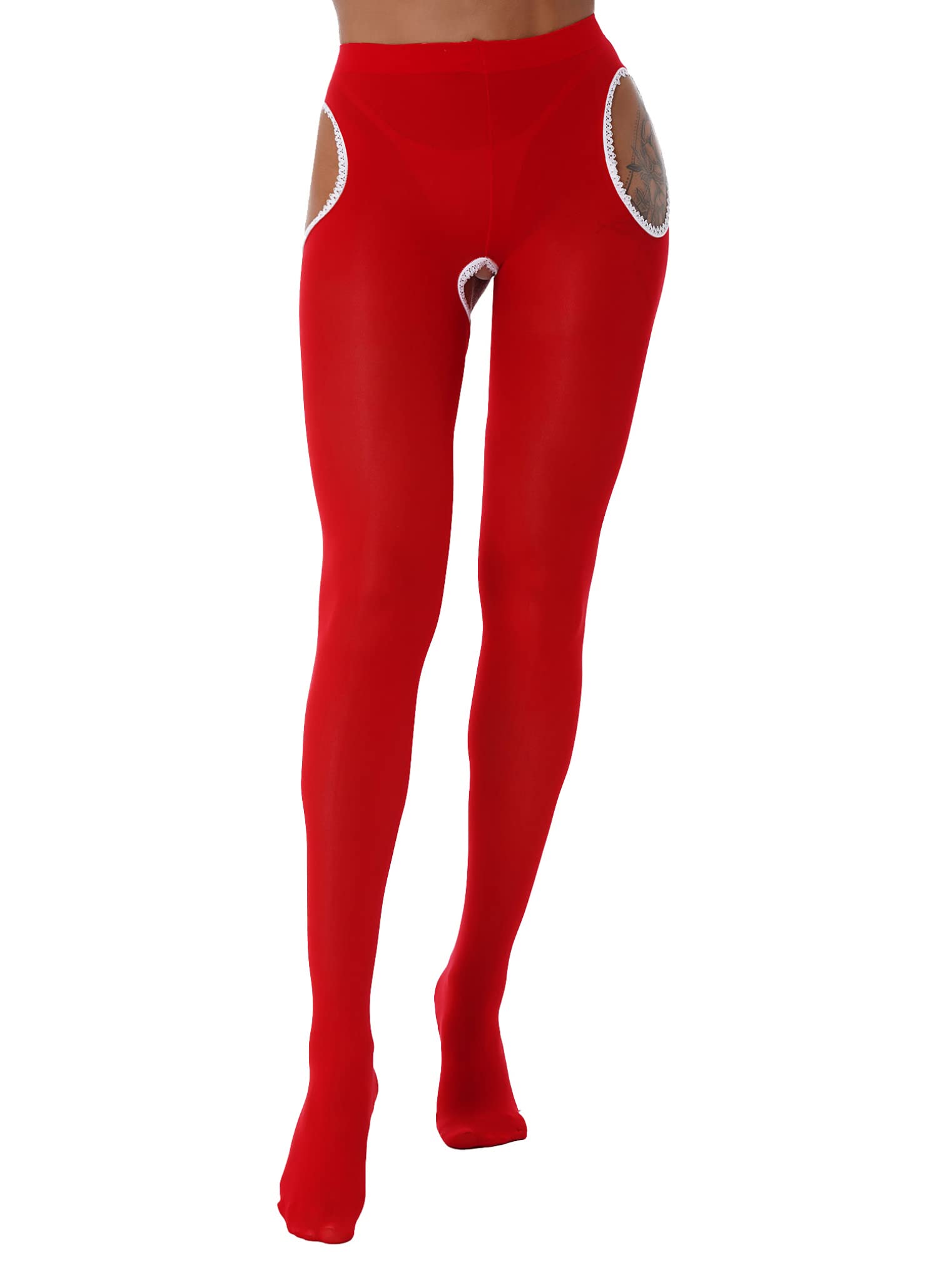 Women's Suspender Pantyhose - Sexy Cutout Tights & Stretchy Footed Hosiery for Everyday Wear, Date Night & Cosplay
