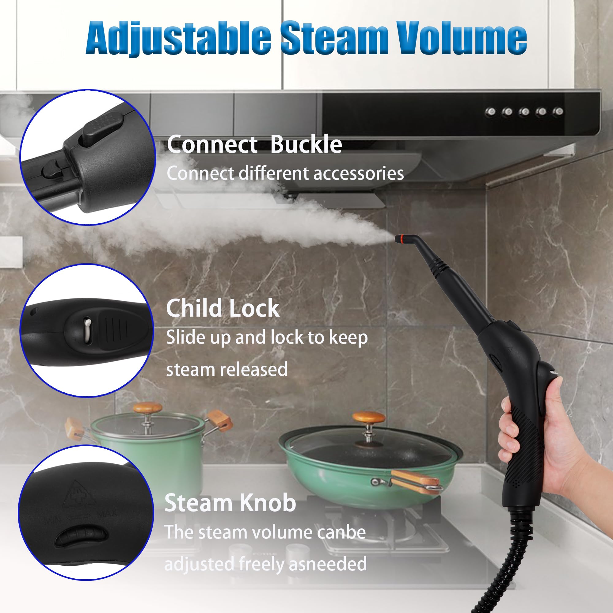 **Heavy Duty Multipurpose Steam Cleaner with 25 Accessories - Handheld Steamer for Floors, Upholstery, Car Detailing, Tile & Grout Cleaning - Perfect for Home, Office & Auto Deep Cleaning**