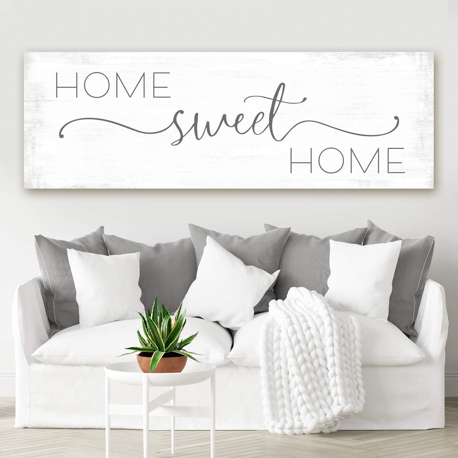 Large 'Home Sweet Home' Canvas Wall Art - Ready to Hang Unframed Decor 20