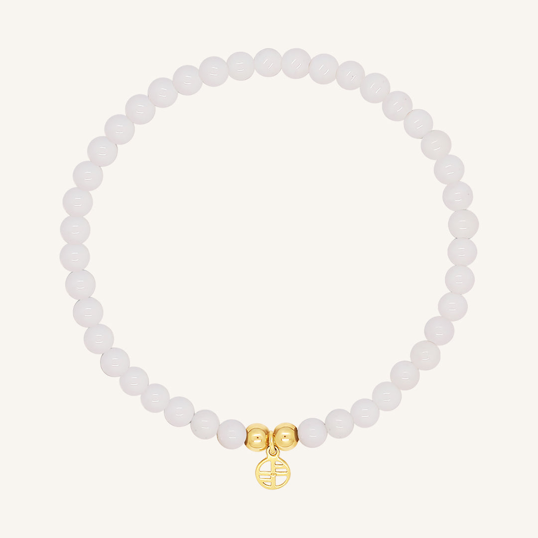 White Agate Luminous Bracelet - Stone of Resilience & Strength - Perfect for Meditation, Yoga, and Spiritual Healing