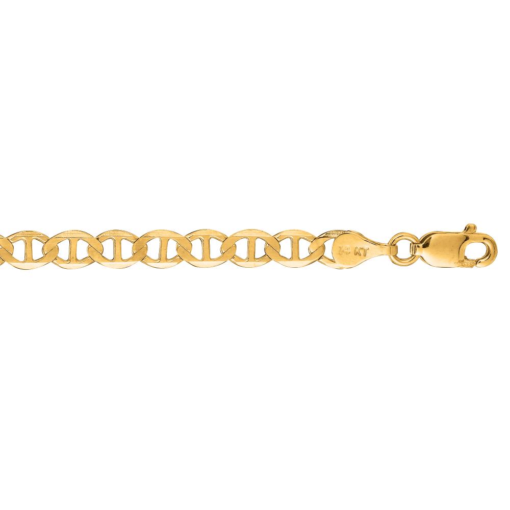 10K Gold 4.5mm Mariner Chain Necklace for Men - Durable Solid Gold Rope Chain - Perfect for Everyday Wear, Gifts & Special Occasions
