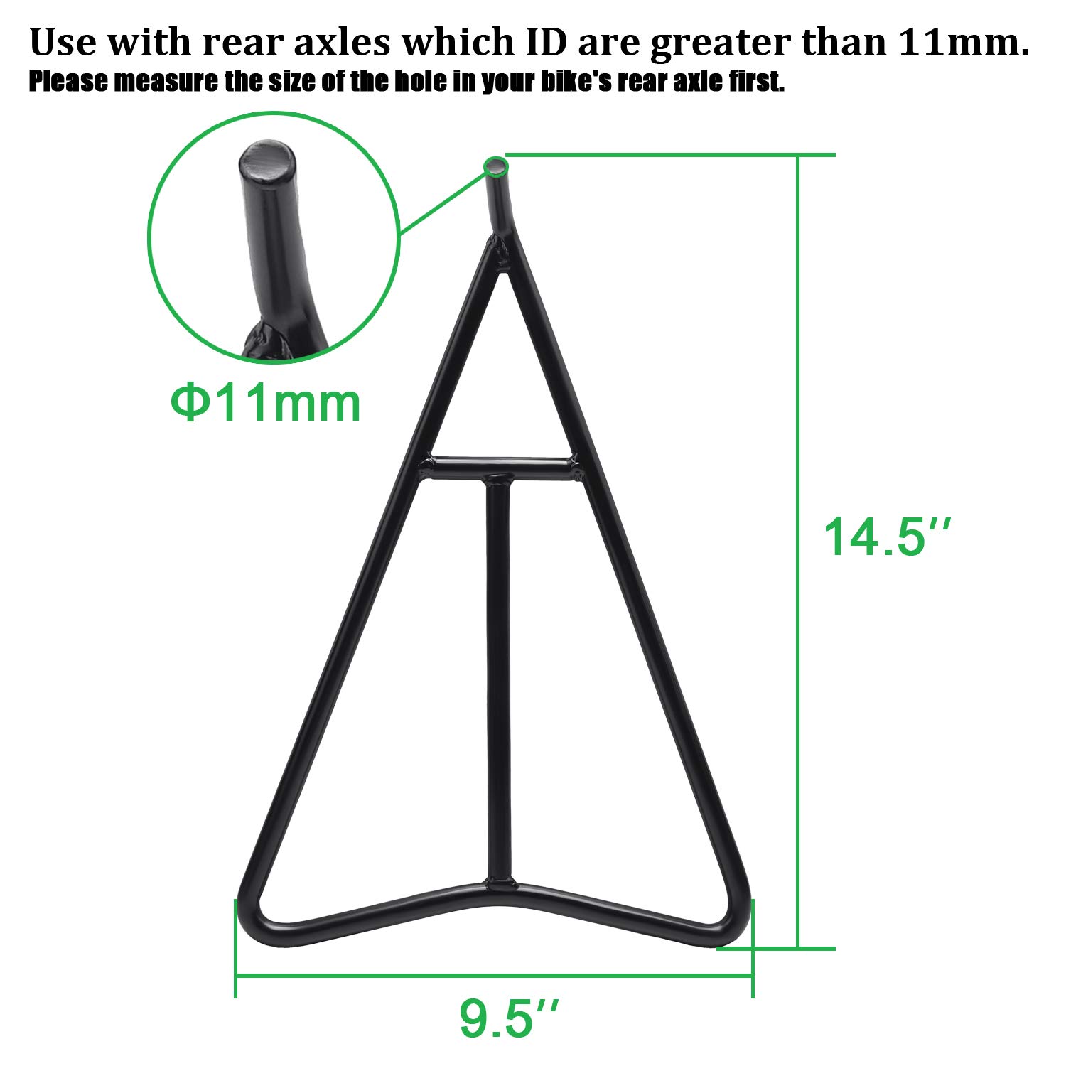 Eapele Heavy Duty Triangle Stand for Dirt Bike - Universal Steel Motorcycle Stand for 80-500cc Supermoto, Motocross & Enduro Pit Bikes - Black - Perfect for Garage Storage, Track Maintenance & Off-Road Riding