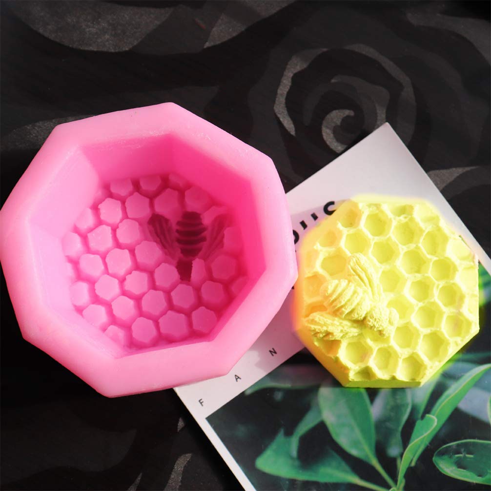 Hemoton 3-Piece Honeycomb Silicone Mold Set - Food-Grade Baking Molds for Chocolate, Fondant, Candy, Cake, Soap & Lotion Bars - Reusable Resin Craft Molds for DIY Home Decor & Gifts