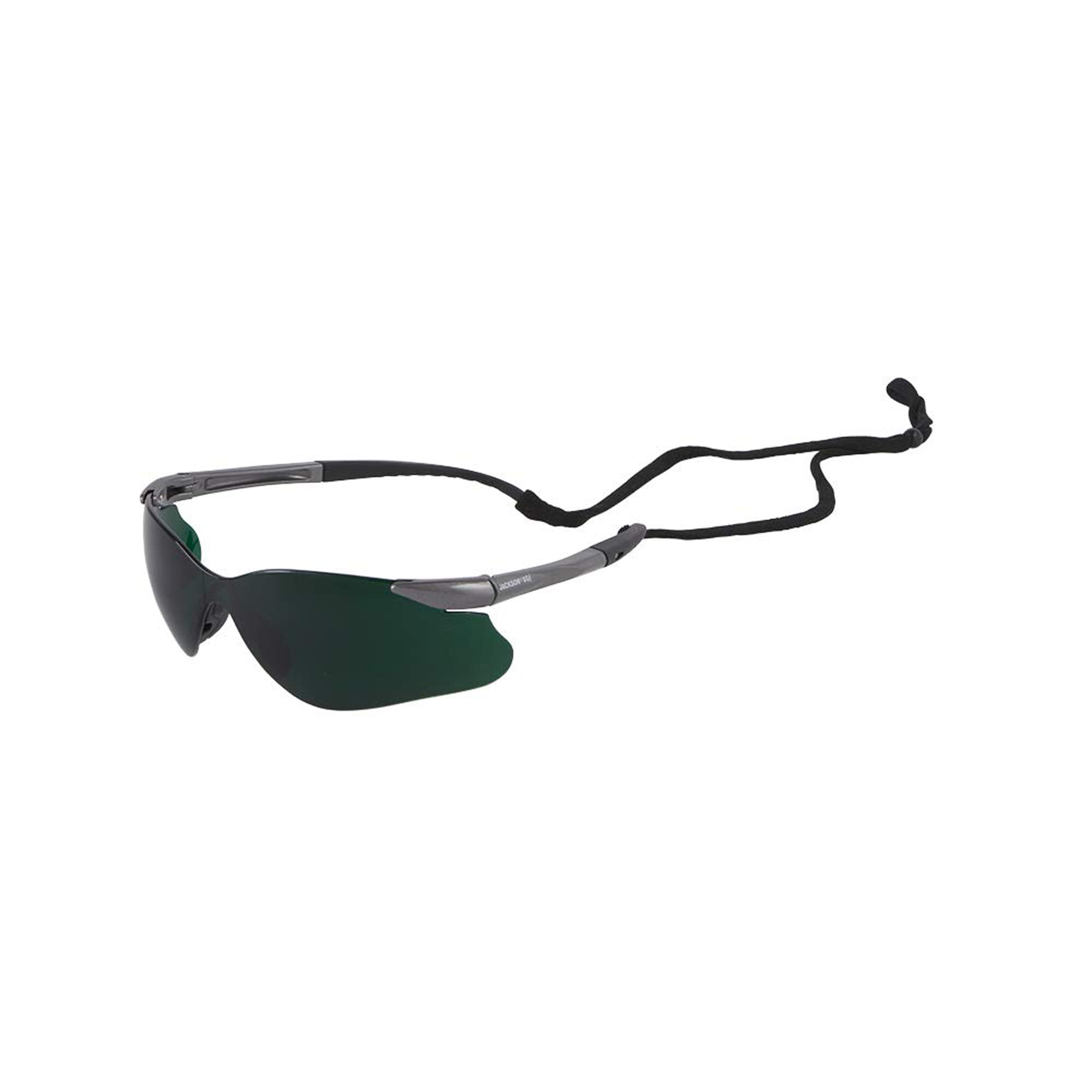 Jackson Safety SGf Safety Glasses - Lightweight & Ultra-Strong with Anti-Scratch Coating, Shade 5 IR Lens, Soft Touch Temples & Flexible Nose Piece (Gunmetal Frame, 12 Pairs/Case) - Perfect for Welding, Construction, and Industrial Work Protection