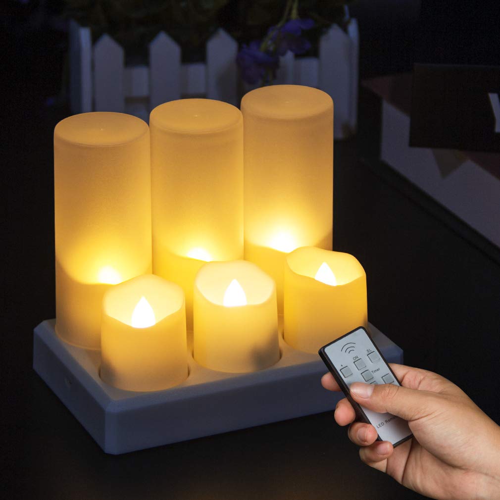 Rechargeable Flameless LED Candles with Remote & Timer - Warm White Flickering Tea Lights for Home Decor, Parties, Weddings, Christmas - Perfect for Indoor/Outdoor Use in Dining, Bars, Picnics & Romantic Settings