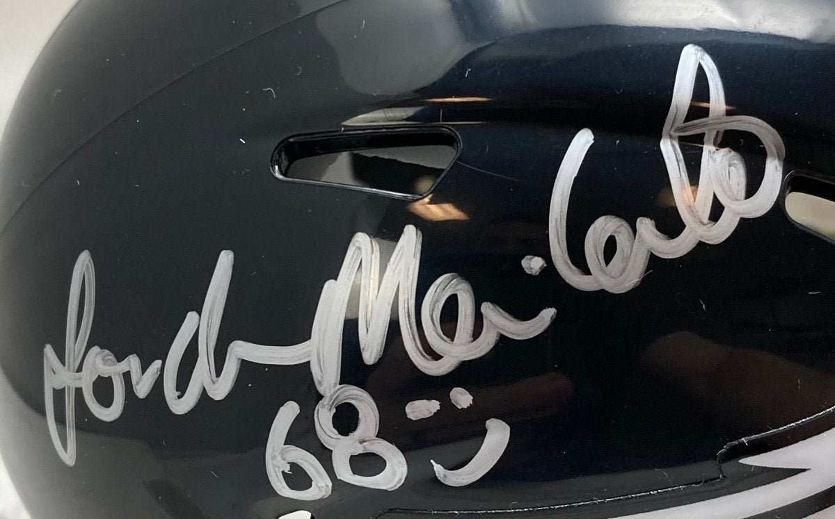 Jordan Mailata Signed Philadelphia Eagles Alternate Black Mini Speed Helmet with Display Case - Authentic Collectible for Football Fans, Man Cave Decor, and Sports Memorabilia Display