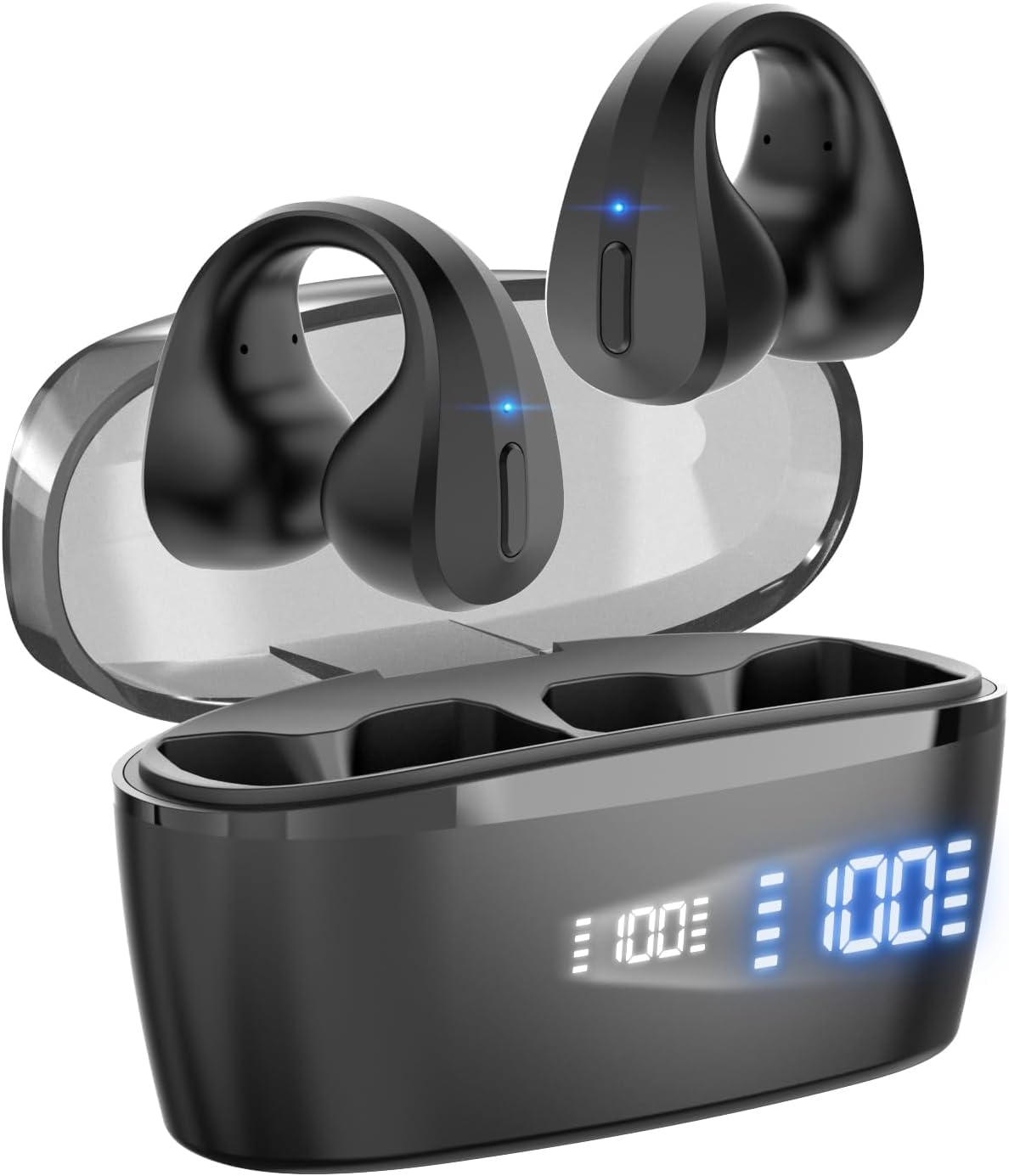 S600 Open Ear Clip Bluetooth Headphones - Wireless Sports Headset for Running, Cycling & Gym - Comfortable Secure Fit - Sweatproof & Lightweight (Black) - Perfect for Outdoor Activities & Workouts