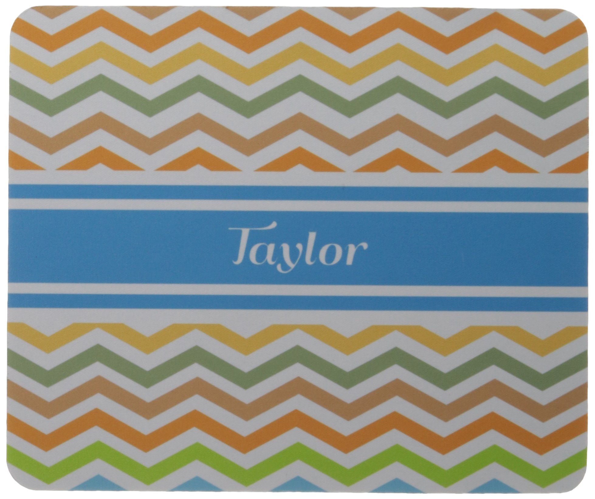 Taylor Blue Chevron Name Design Lightning Series Gaming Mouse Pad (MPSQ-RK-5823) - Large Non-Slip Rubber Base for PC, Laptop, Office & Esports Gaming