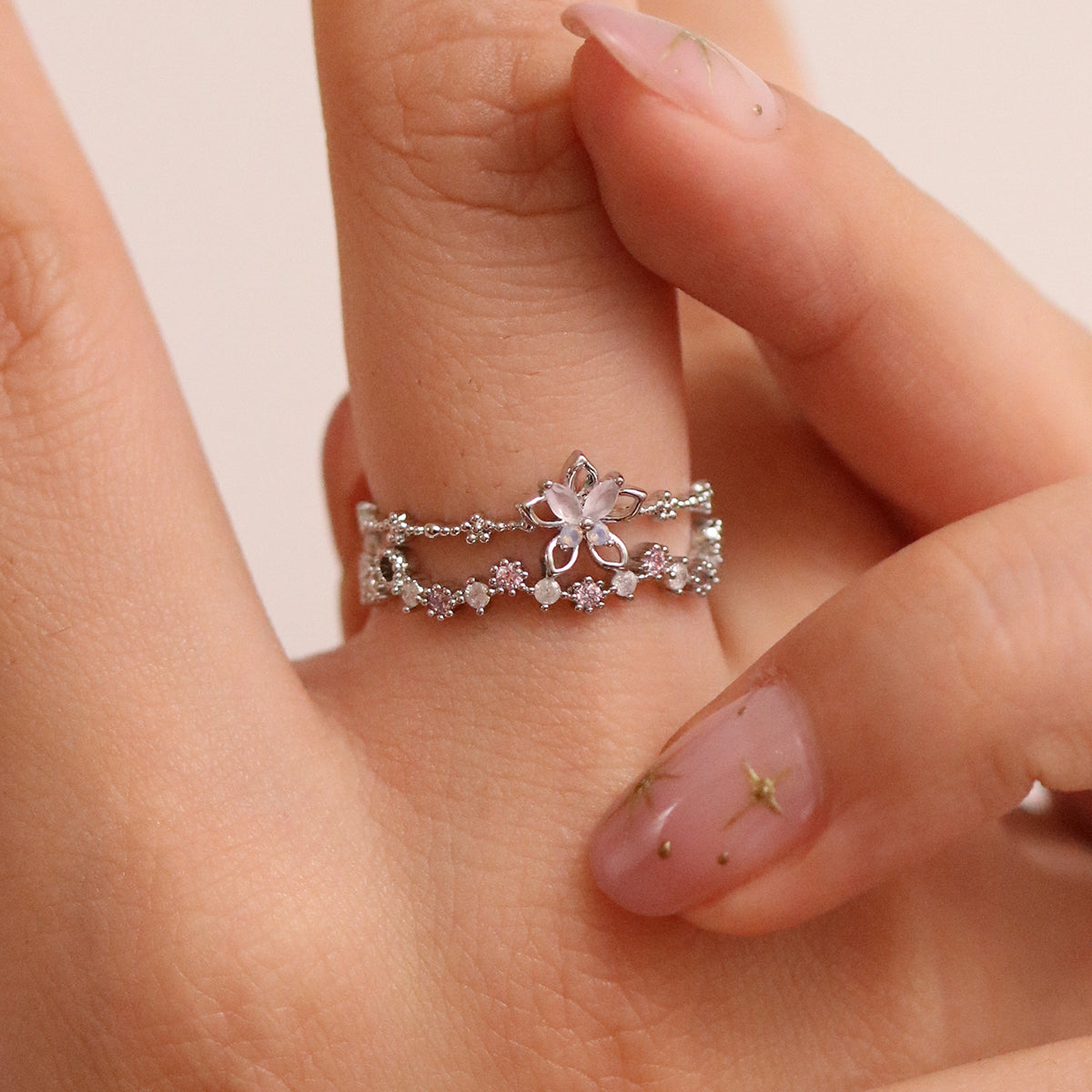 Flower Crown Ring - Elegant Floral Design for Women | Perfect for Weddings, Festivals & Boho Fashion