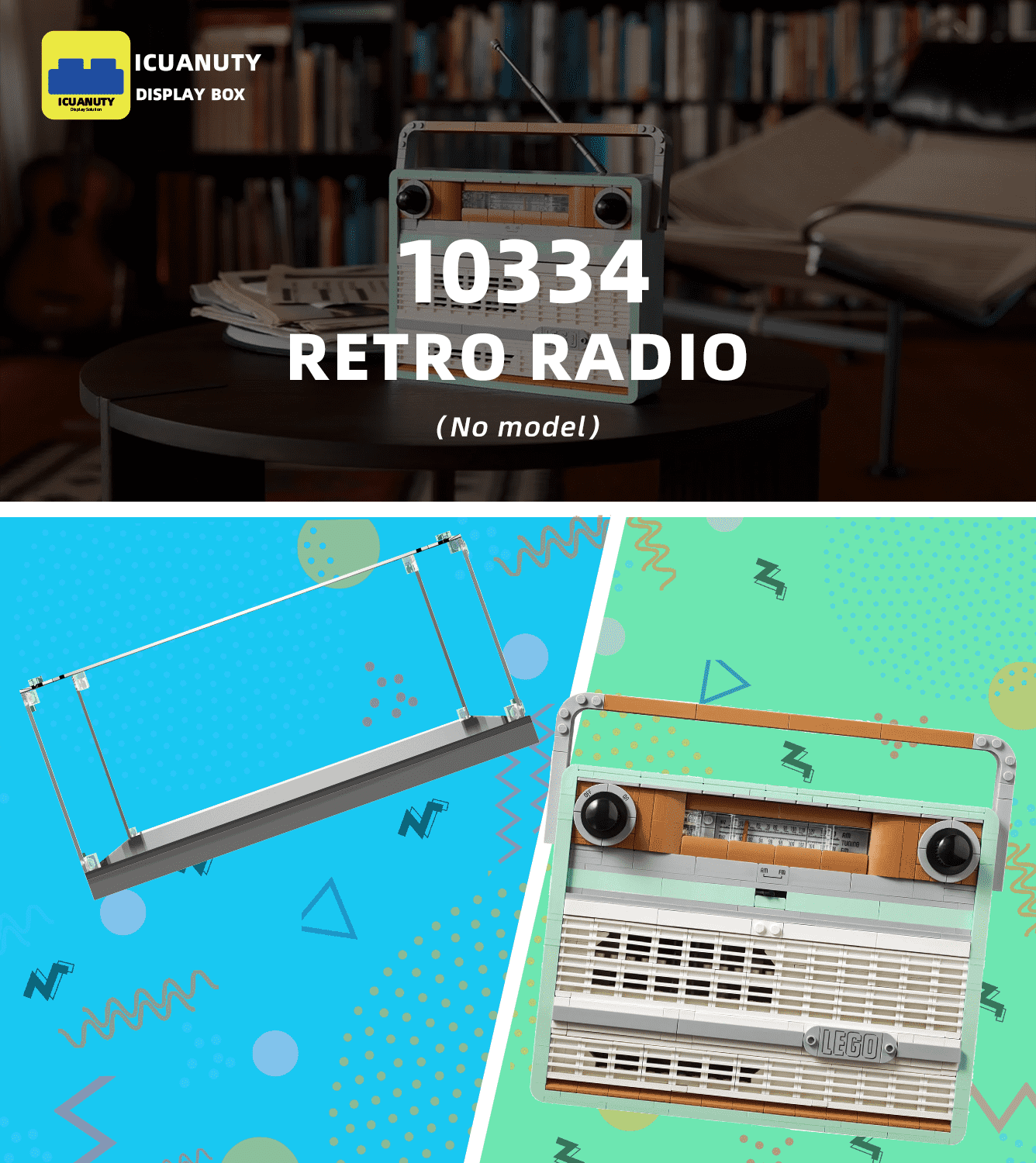 LEGO Creator Retro Radio 10334 Display Case - Clear Acrylic Protection for Collectible LEGO Set | Perfect for Showcase, Home Decor & Gift Giving