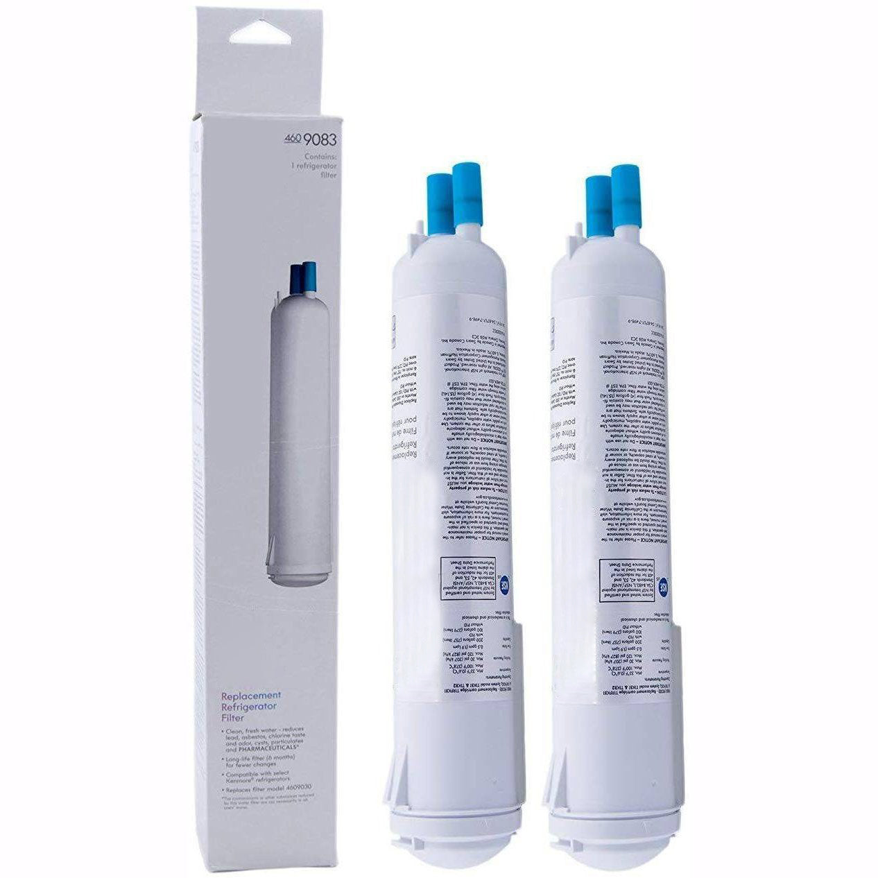 Blue Ripple Replacement Refrigerator Water Filter for Kenmore 9083, 46 9083, 9020/9030 - 2 Pack - Clean & Safe Drinking Water for Home & Office