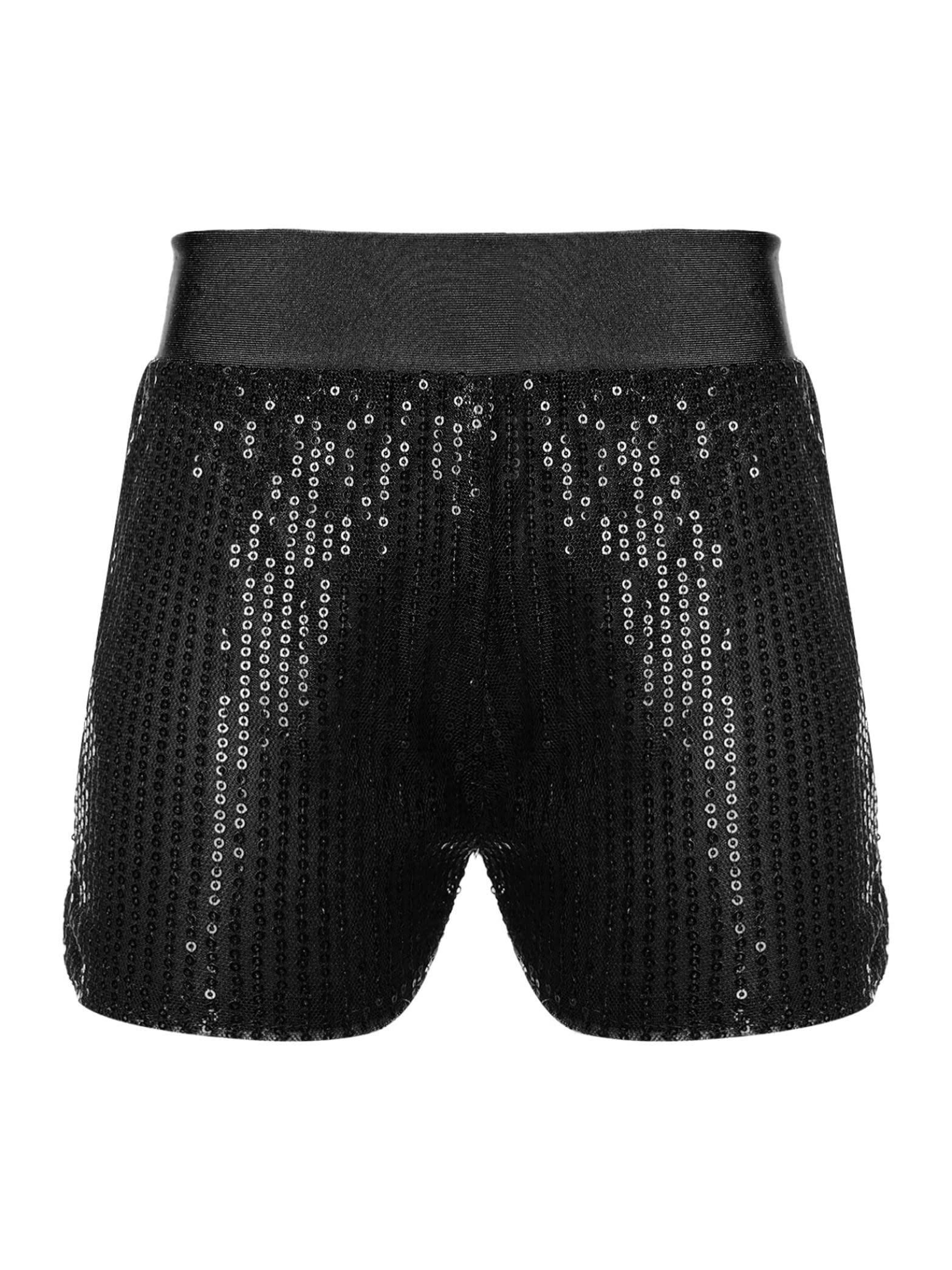 Girls & Boys Glitter Sequins Dance Shorts - Hip Hop Jazz Ballet Yoga Gym Tumbling Shorts for Kids - Perfect for Dance Classes, Performances & Active Play