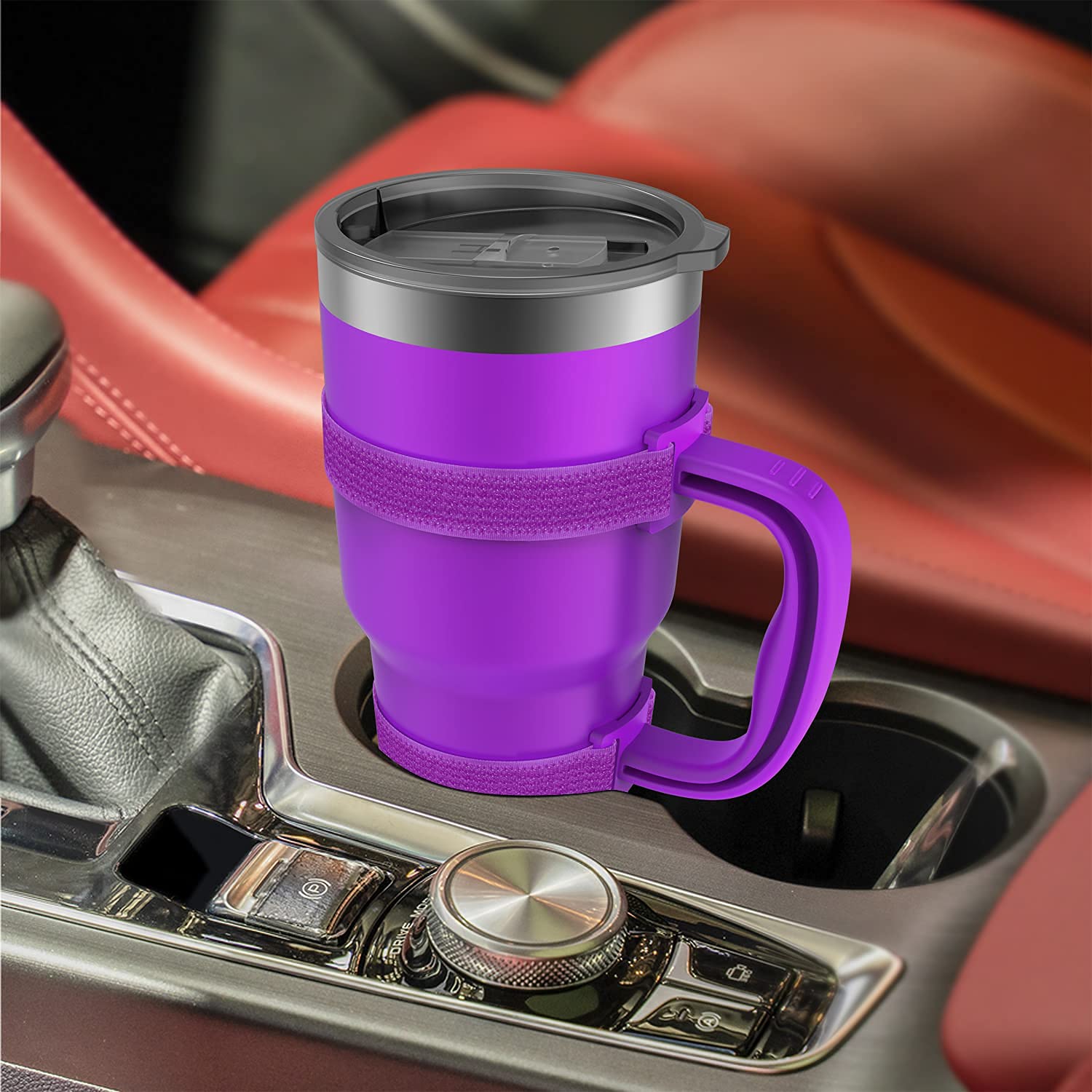 20 Oz 30 Oz 40 Oz Insulated Tumbler with Adjustable Handle - Fits YETI, RTIC, Ozark Trail & All Brands - Perfect for Travel, Camping & Outdoor Adventures