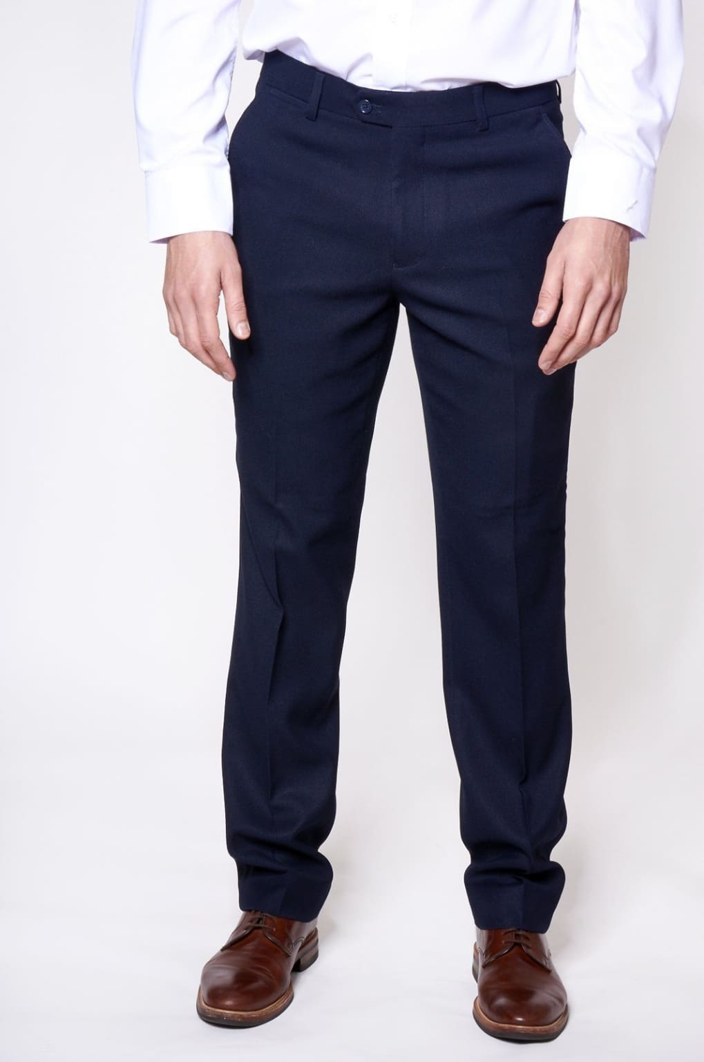 Marc Darcy JD4 Men's Navy Slim Fit Suit Pants - Formal Business Attire for Office, Weddings & Special Occasions