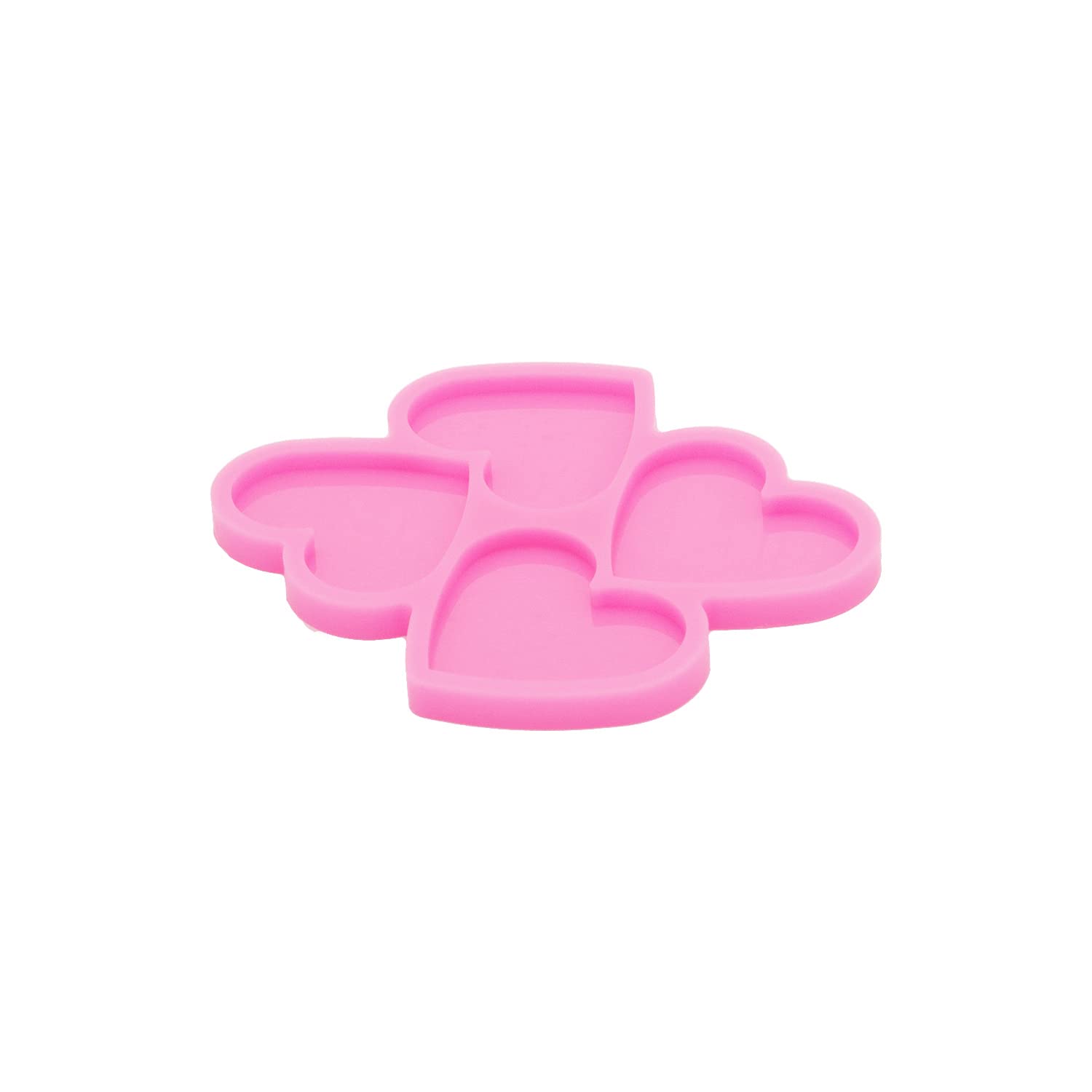 Premium 4-Cavity Heart-Shaped Silicone Resin Molds for DIY Keychains, Jewelry Making & Badge Reel Art - Perfect for Epoxy Resin Casting, Craft Projects, and Unique Handmade Gifts