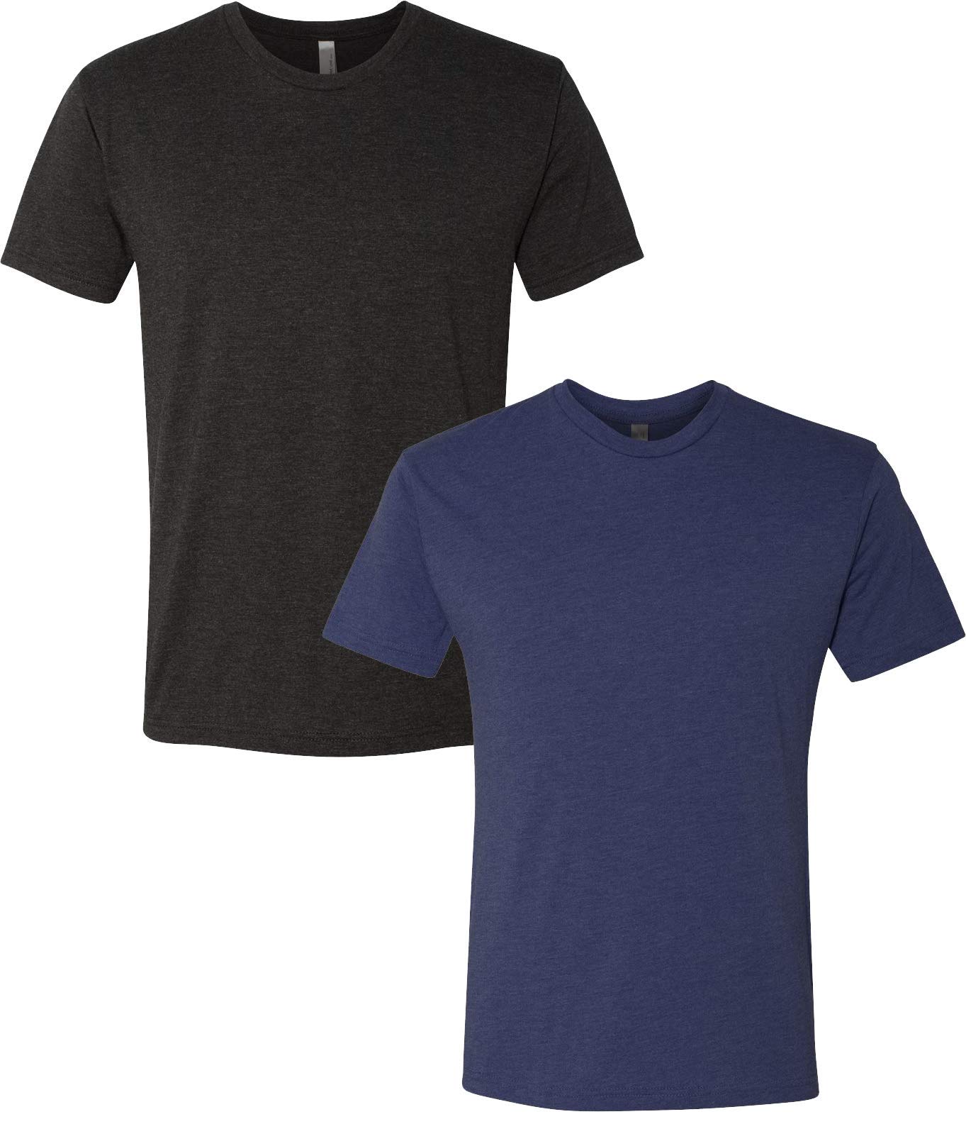 Premium 6010 Men's Tri-Blend Crew T-Shirt Pack of 2 - Soft Cotton Blend Tees for Casual Wear, Gym & Everyday Comfort