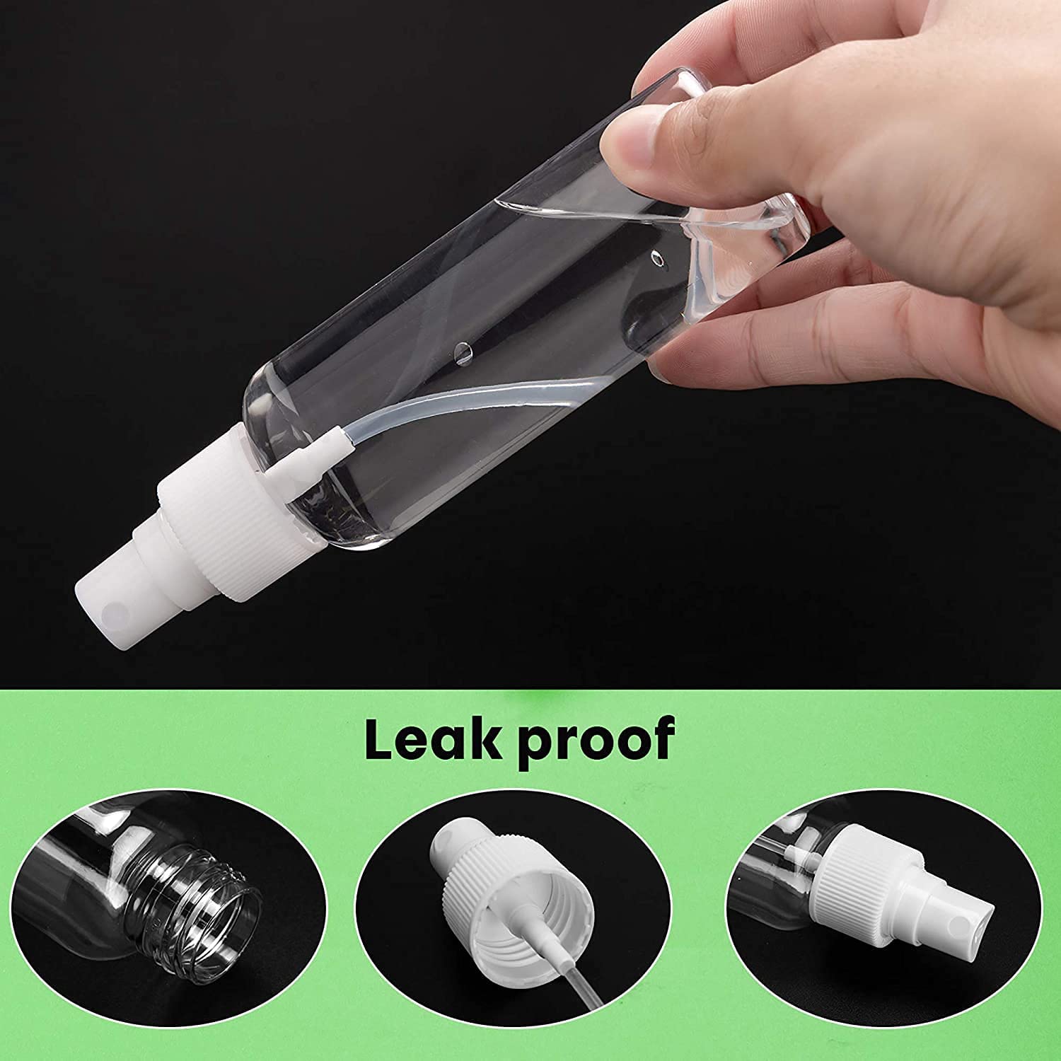 6 Pack 100ml Empty Fine Mist Spray Bottles - Refillable Mini Spray Bottles for Hair, Perfume, Cologne, Sanitizer & More | Travel, Home & Salon Use