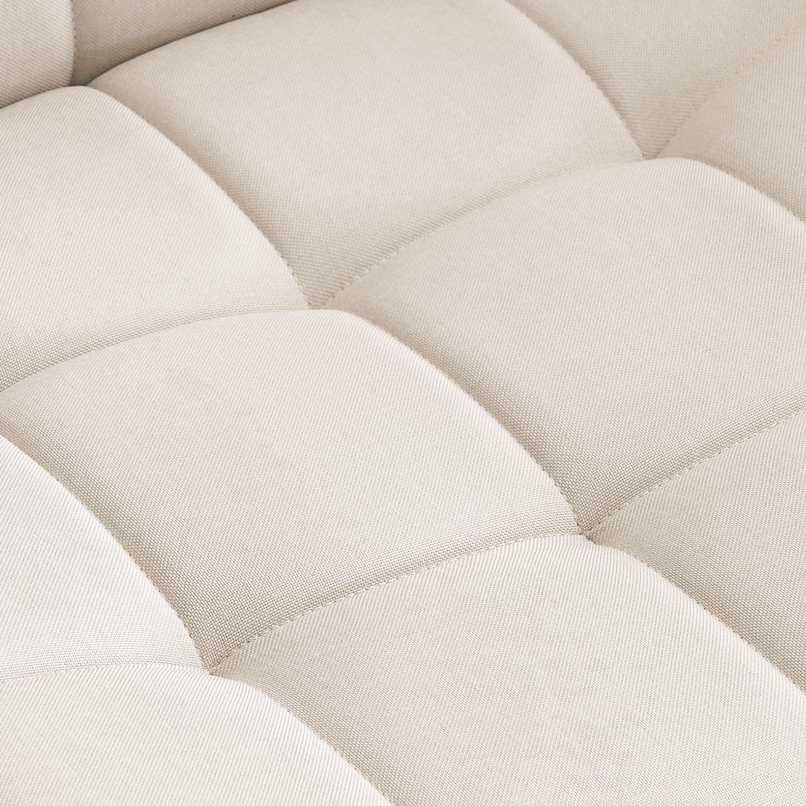 Furnimart Swivel Criss Cross Legged Office Chair with Wheels - Adjustable Height Armless Desk Chair for Home Office, Vanity & Bedroom - Comfortable Beige Seat for Working, Studying & Relaxing