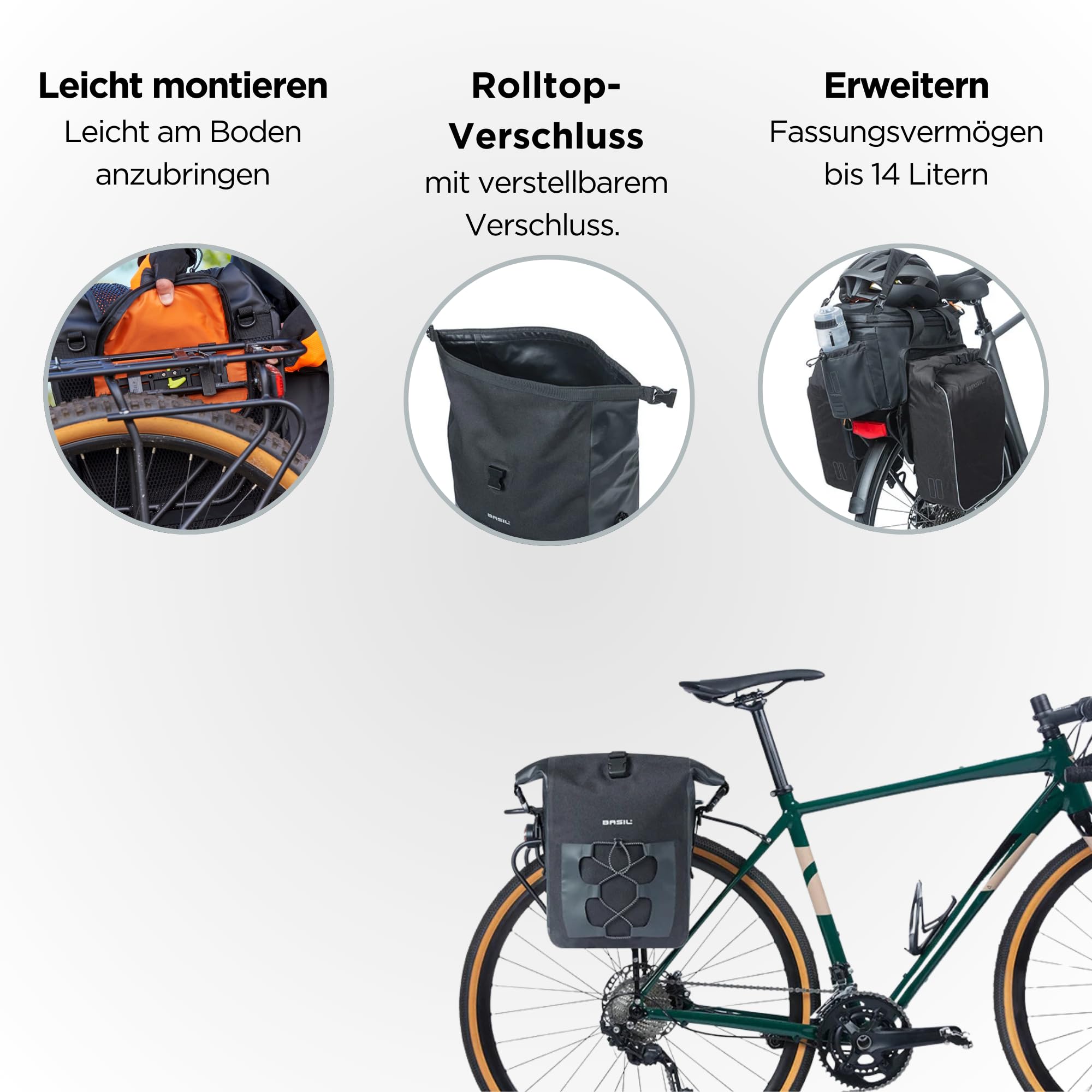 Basil Bloom Field Shopper Bicycle Bag - Waterproof Bike Basket Bag for Commuting & Shopping (Sky Blue) | Perfect for Urban Cycling, Grocery Trips & Farmers Market Visits