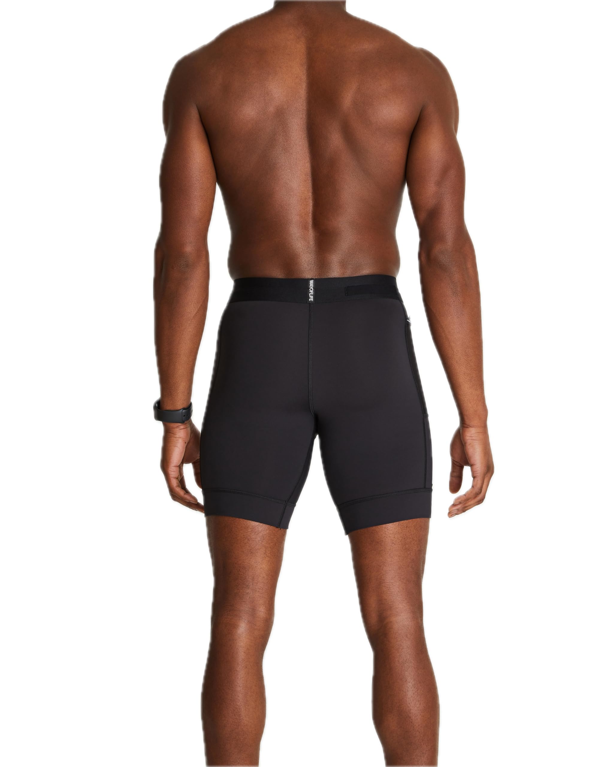 WOLACO Men's Sprint Half Tight Compression Shorts with Phone Pocket - Running, Training & Gym Workout Shorts for Athletes