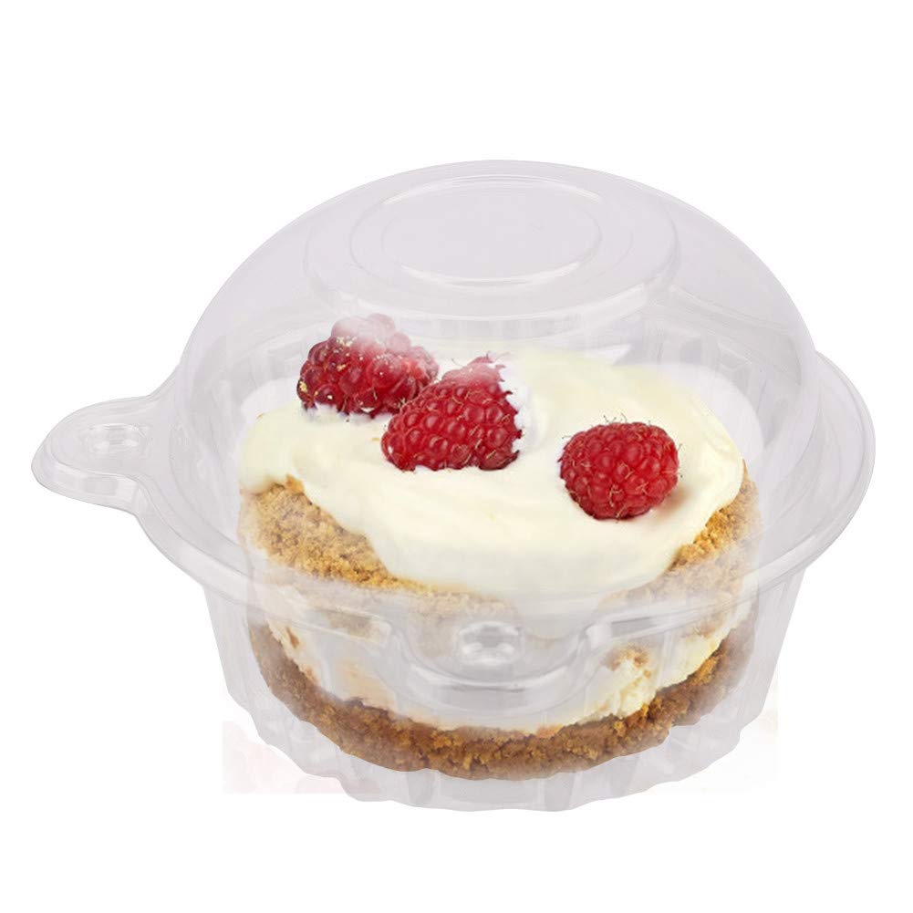 100pcs Clear Plastic Cupcake Containers - Single Individual Dome Lids for Muffins & Desserts | Perfect for Bakeries, Parties & Gift Packaging