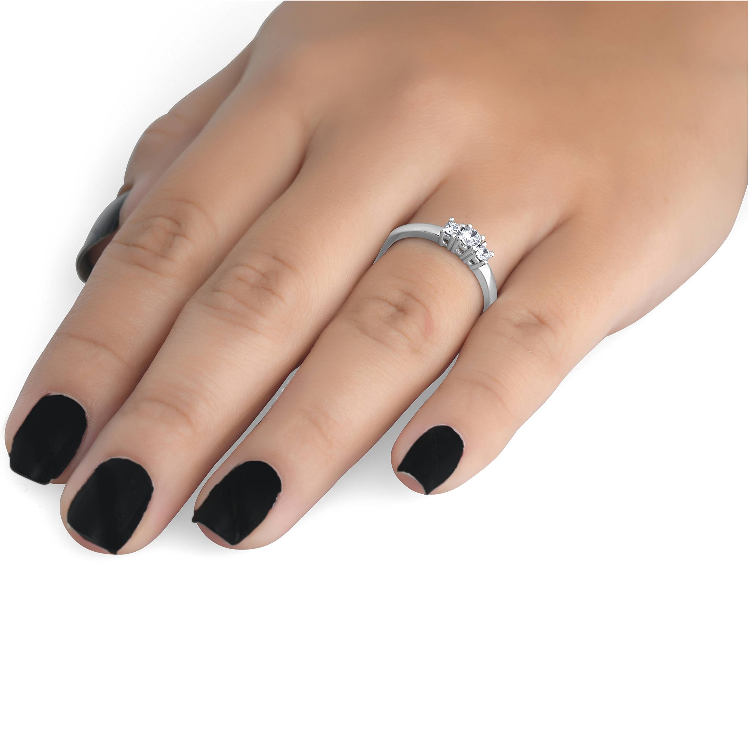 1/4 Carat White Gold Three Stone Diamond Engagement Ring for Women - Perfect for Proposals, Anniversaries & Special Occasions
