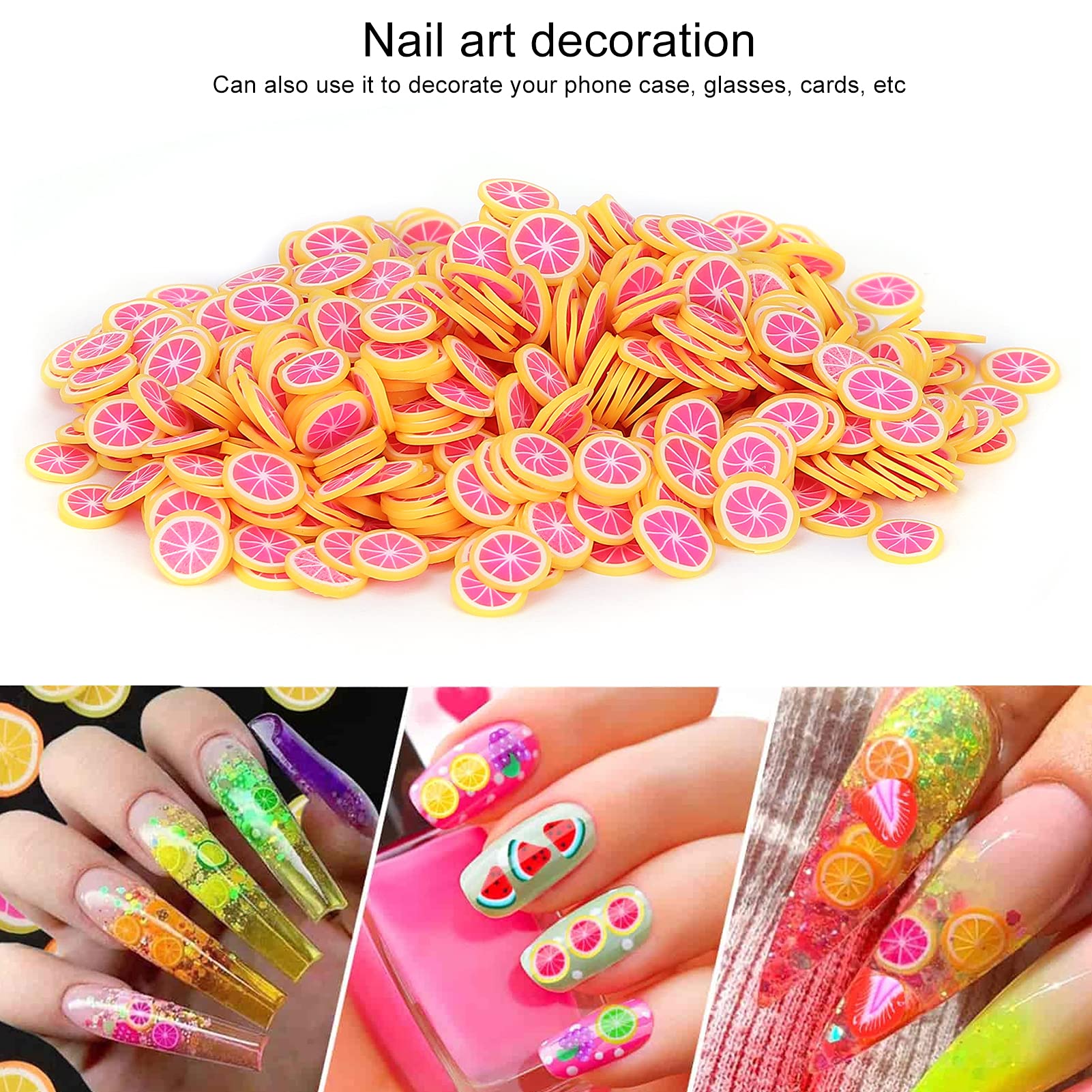 Fruit-Shaped Nail Slice Decorations - Unique Red Heart Pomelo Design for Carnival, Party & Festival Fun | DIY Nail Art Accessories for Special Events & Celebrations