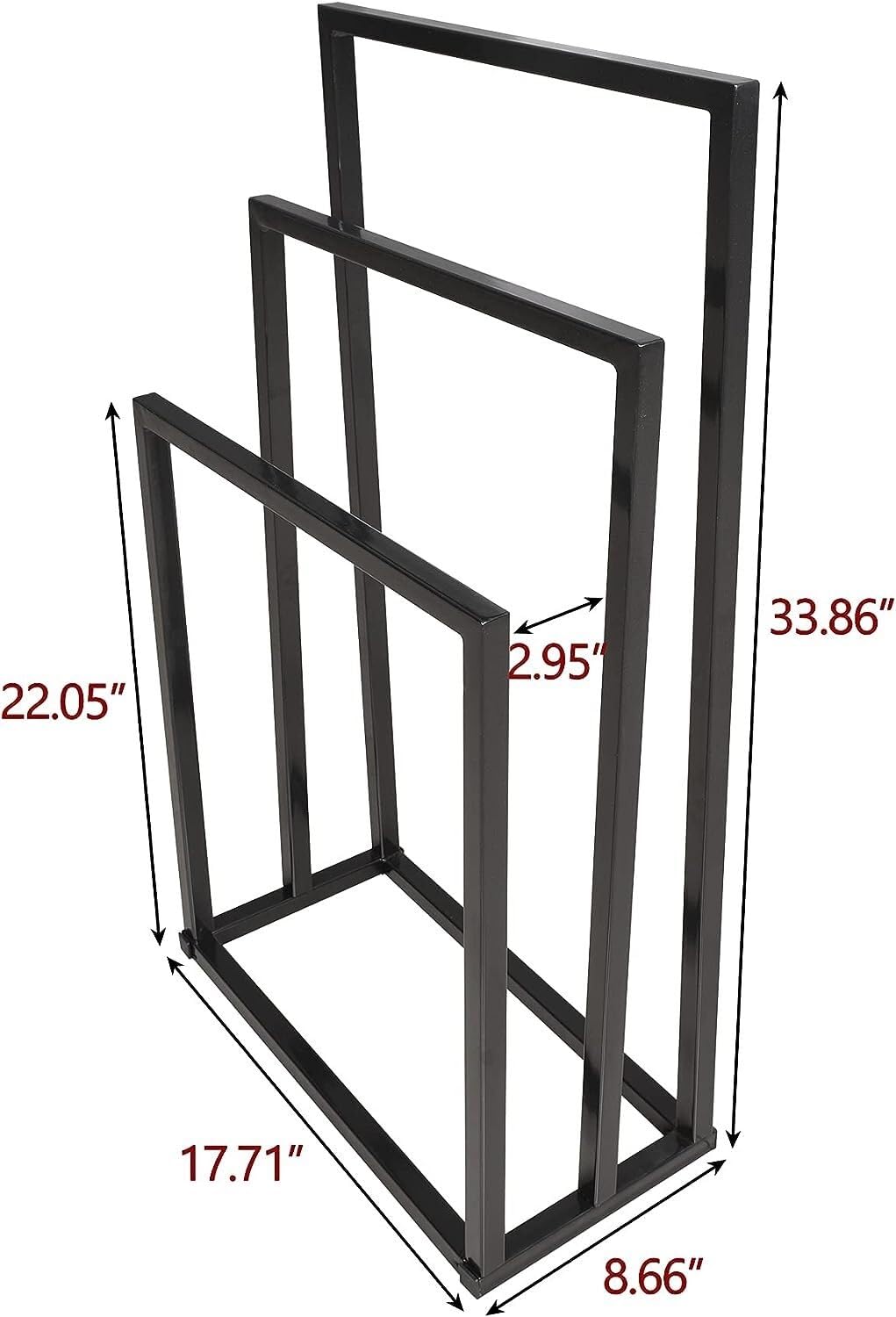 Stainless Steel Standing Towel Rack - Modern Bathroom Towel Holder & Storage Shelf for Hand, Bath & Kitchen Towels - Space-Saving Organizer for Small Bathrooms & Laundry Rooms