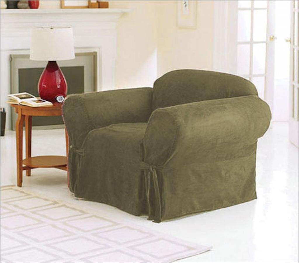 Soft Micro Suede Chair Slipcover - Sage Green | Home & Office Decor