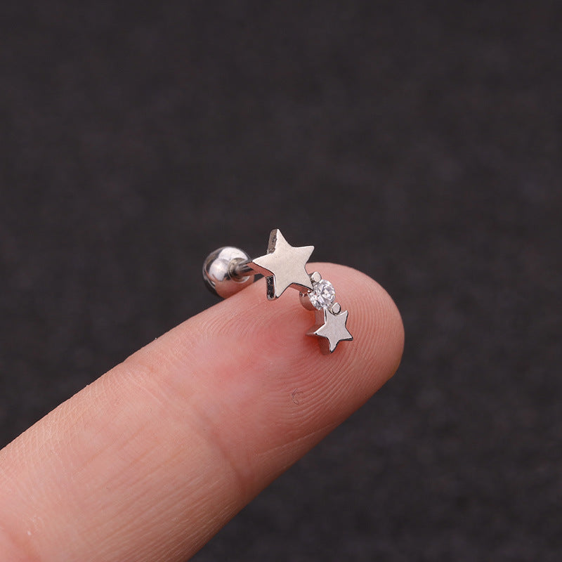 16G Heart Stud Love Conch Upper Ear Piercing Studs - HSPJ1915 | Dainty Cartilage Earrings for Women, Perfect for Everyday Wear & Special Occasions