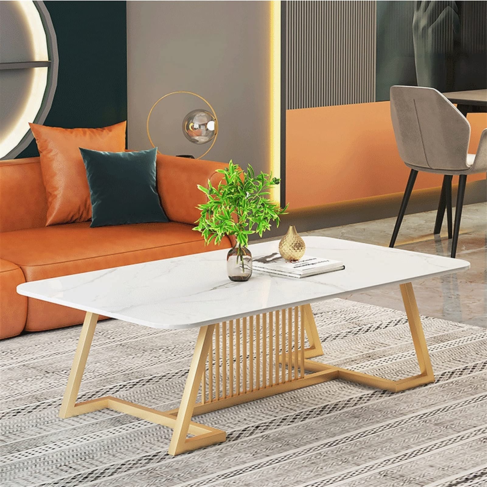 Industrial Coffee Table & End Table with Storage - Rustic Rectangular TV Stand, Bookshelf Organizer for Living Room, Bedroom, Office - Small Side Table Home Decor (Perfect for Coffee, Tea, Reading & Entertainment Areas)