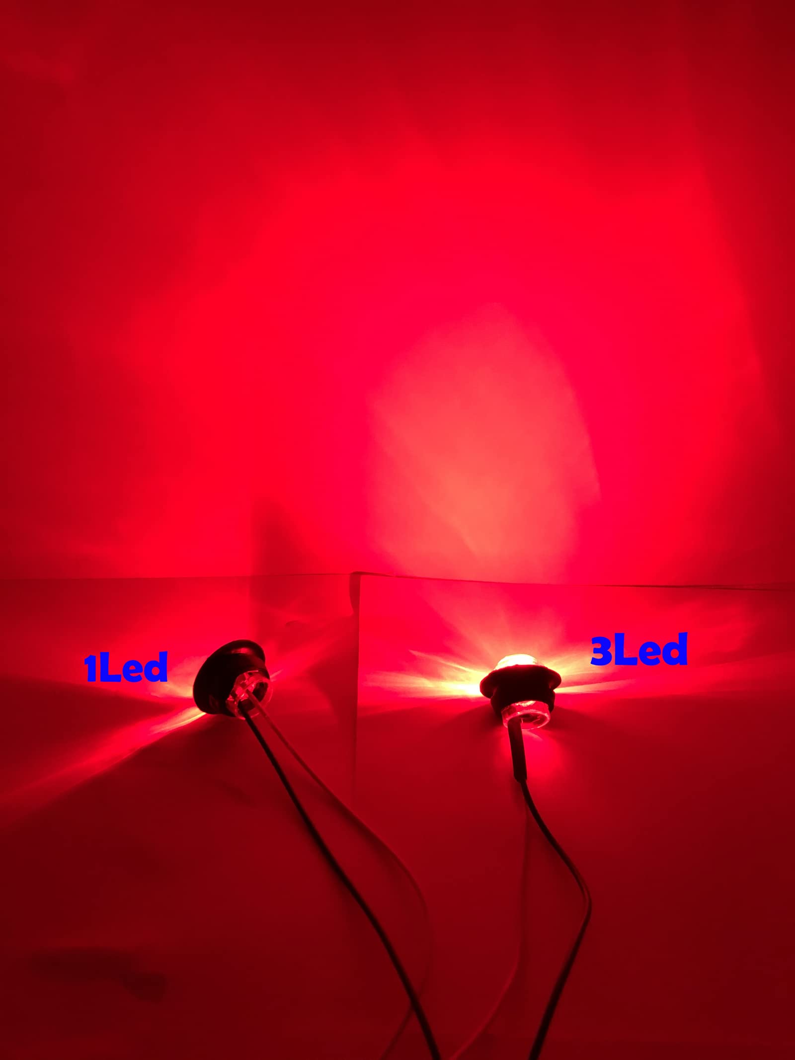 50pcs 3/4 Inch LED Red Side Marker Lights - 3 LED Bullet Lights for Trucks, Trailers & Commercial Vehicles - Waterproof Clearance Lights for Safe Night Driving & Road Visibility