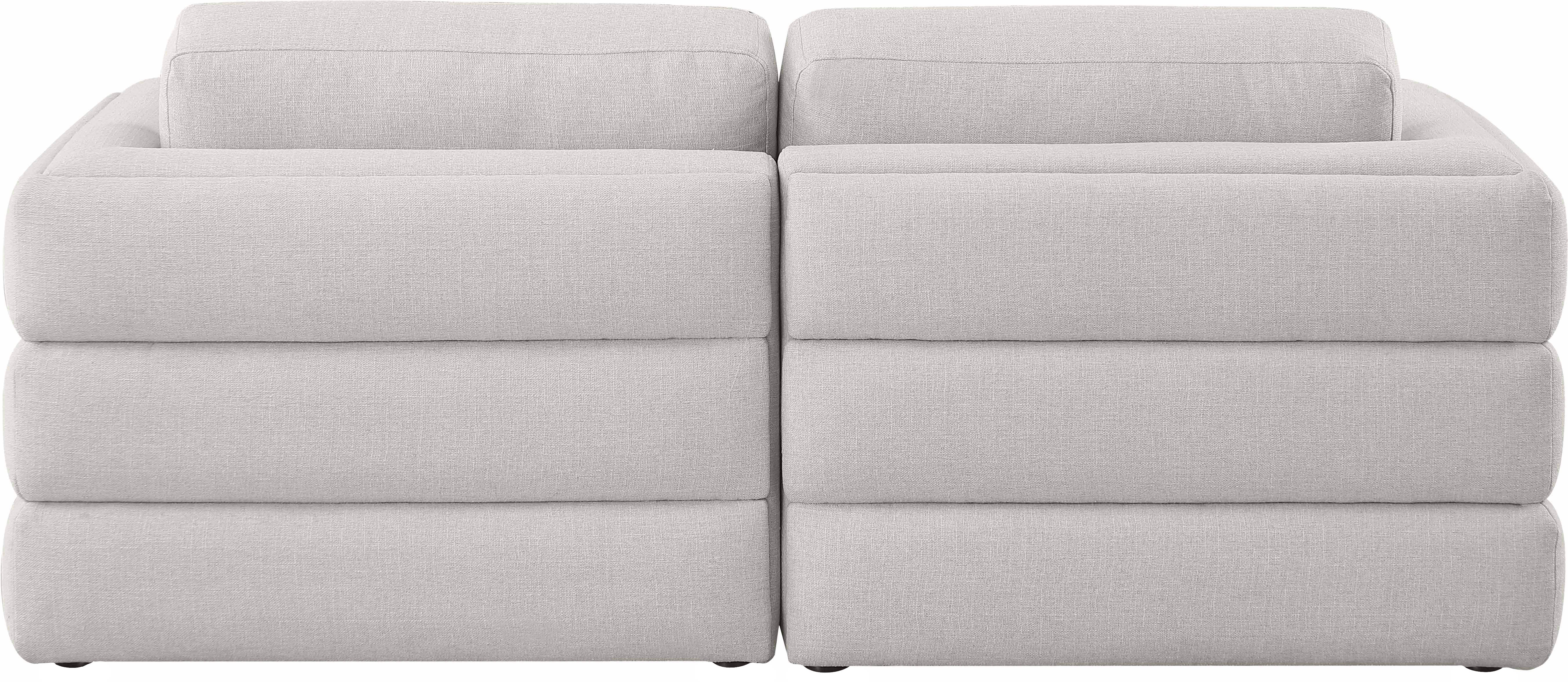 Beckham Durable Linen Textured Fabric Modular Sofa - Modern Sectional Couch for Living Room, Lounge & Home Theater - Washable Removable Covers, Easy Assembly