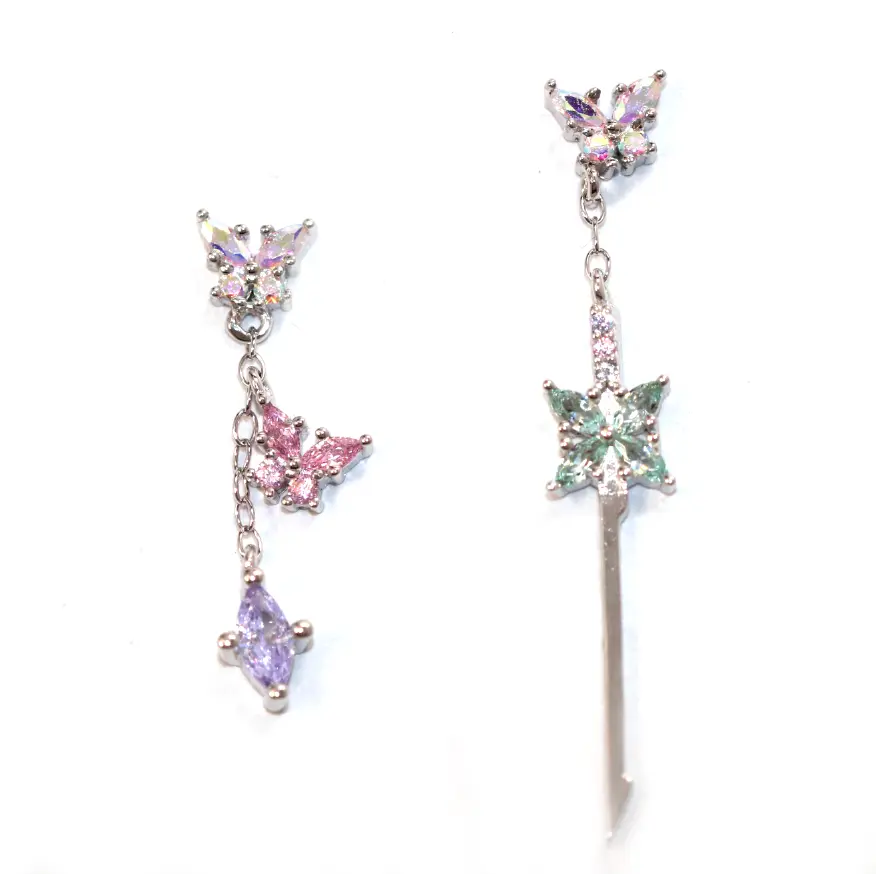 Butterfly Dance Earrings for Women - Elegant Dangle Drop Earrings with Crystal Details - Perfect for Parties, Weddings & Everyday Wear